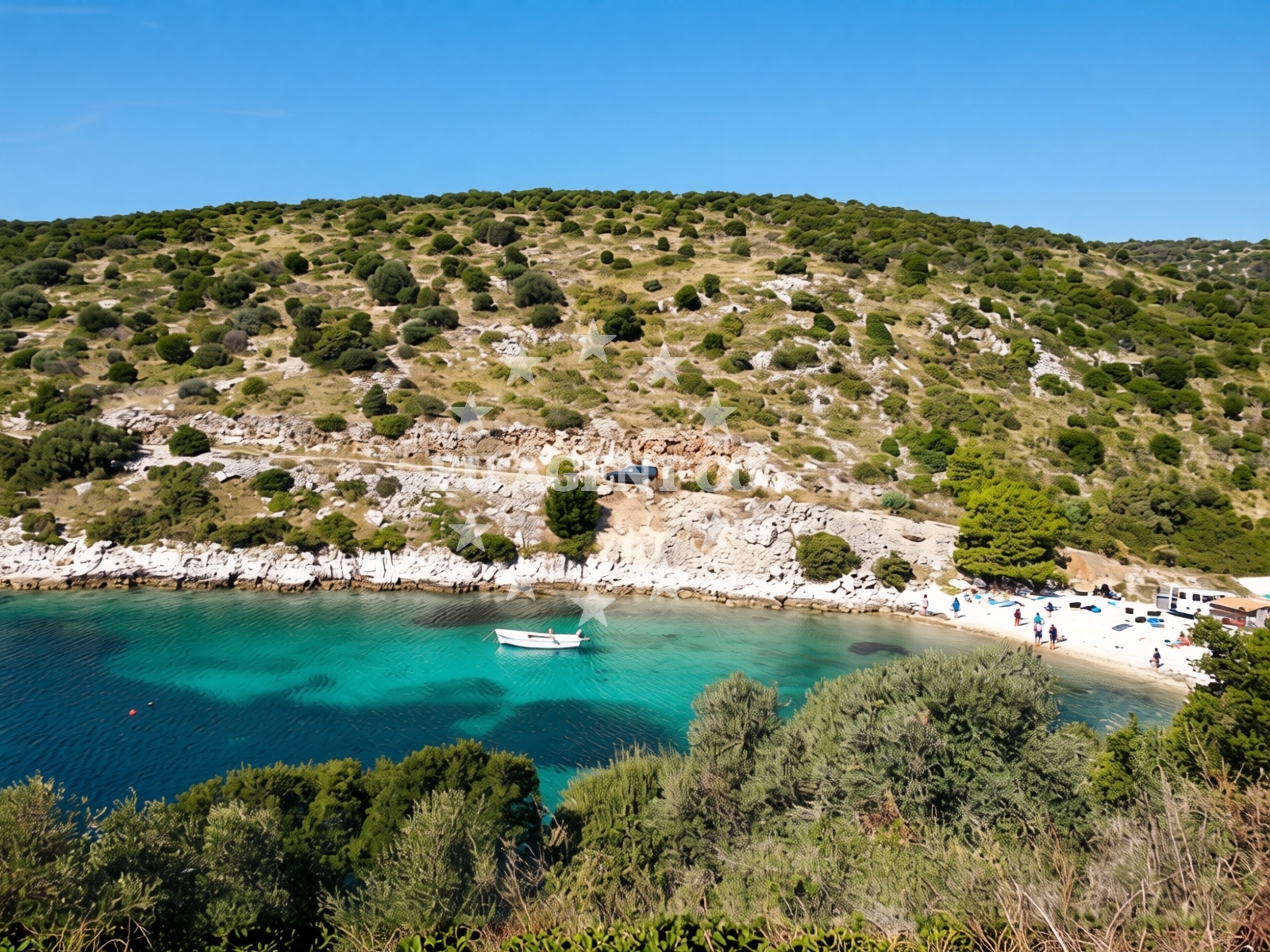 Sea and coastal view of Brbinjscica Bay in , Brbinj