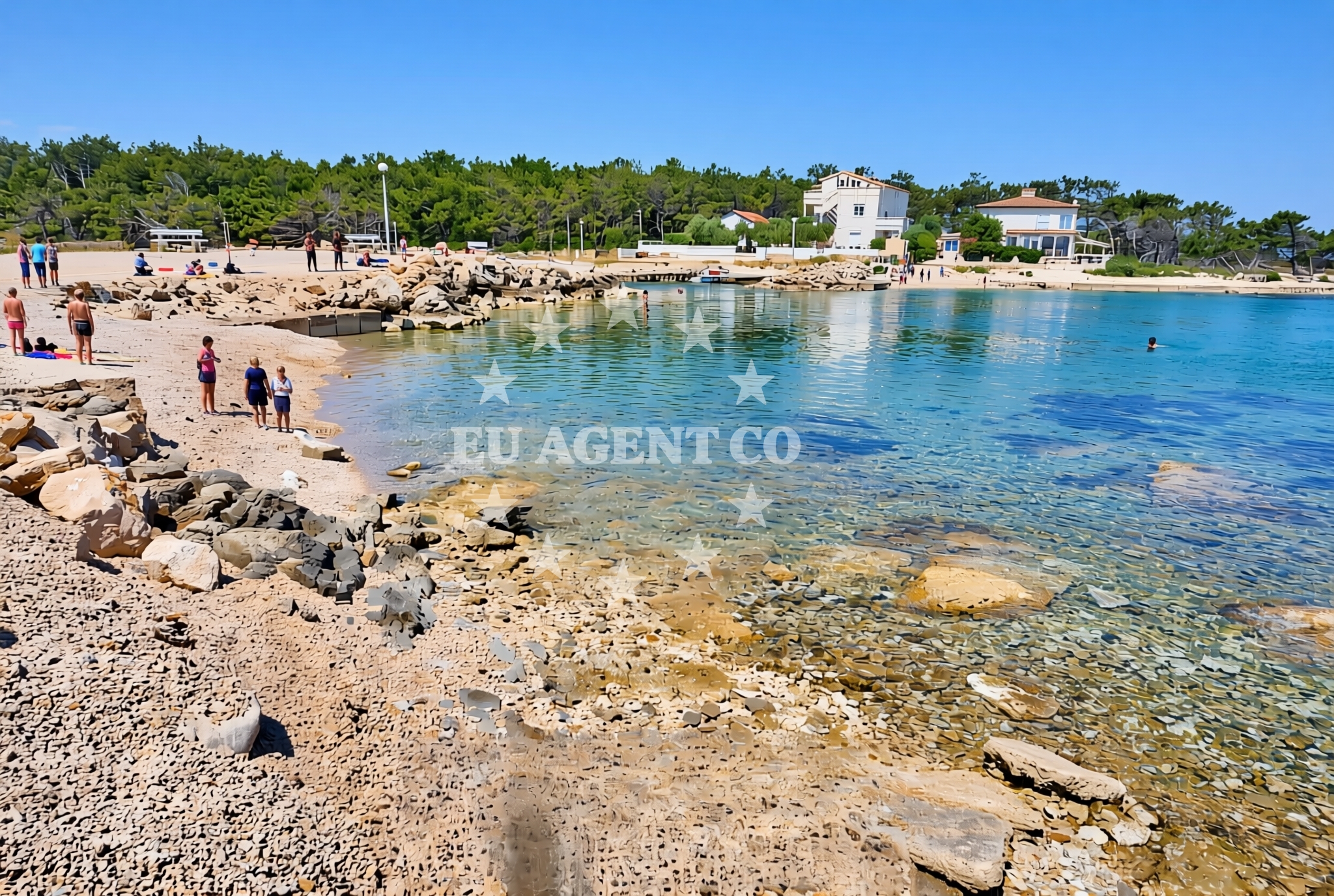 Overview of Brdonja jug, Vir (Vir) Beach in Brdonja jug
