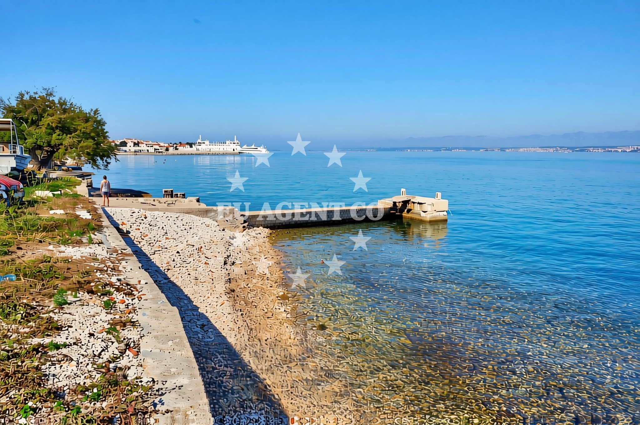 Shoreline and swimming area at Brgačelj, Kali (Ugljan) Beach in Brgačelj