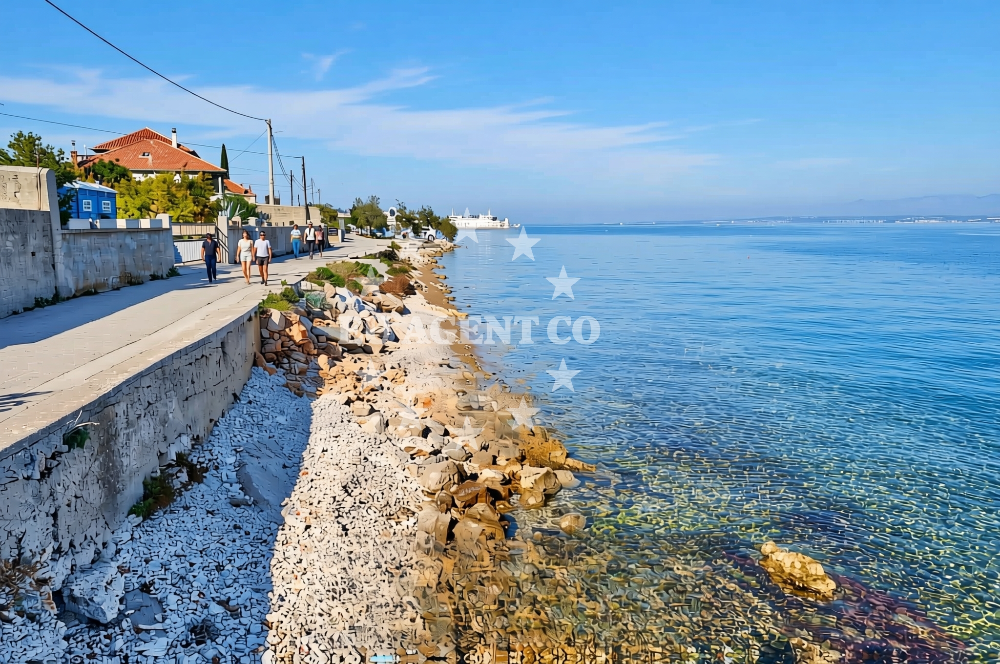 Beach facilities and surroundings at Brgačelj, Kali (Ugljan) Beach in Brgačelj