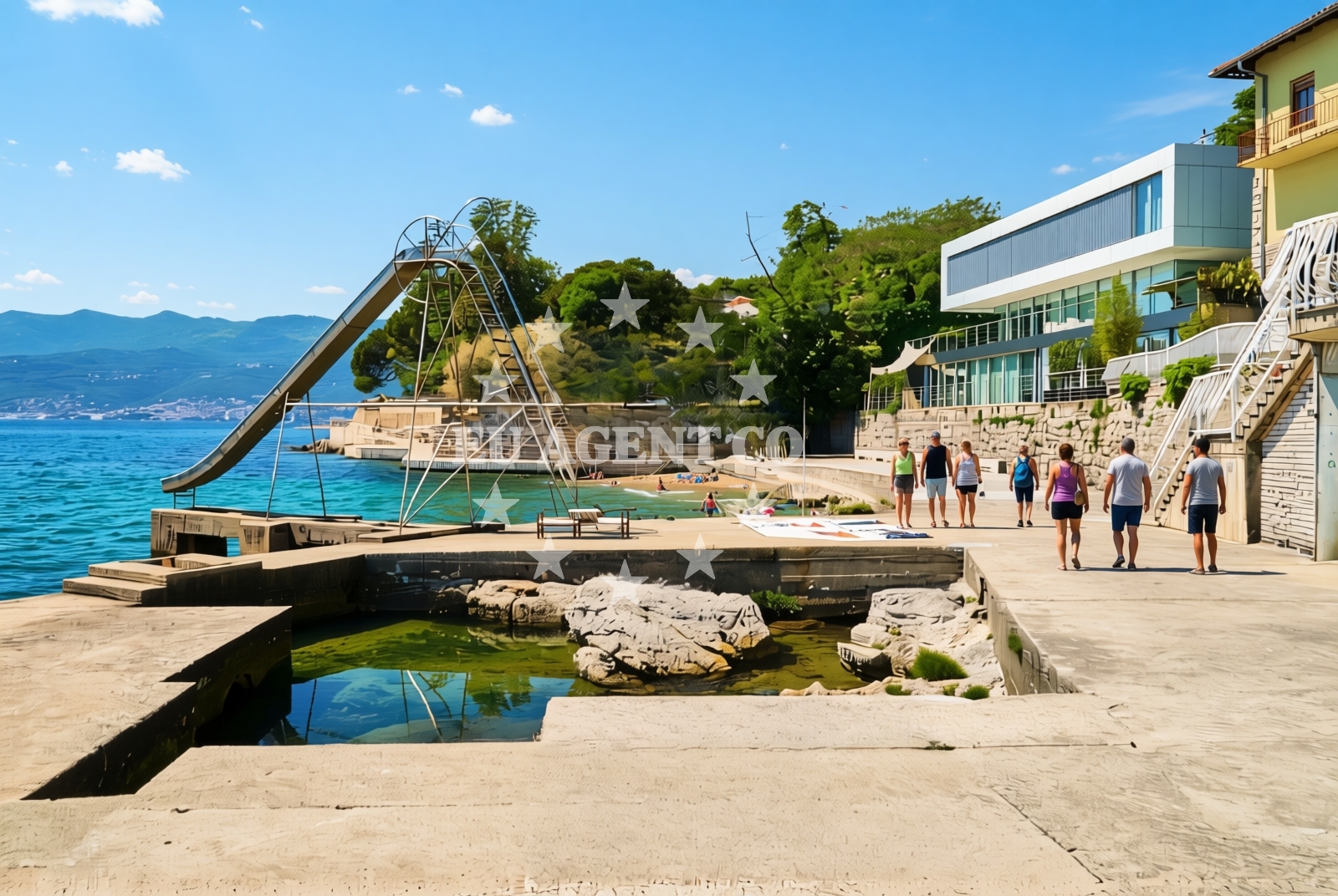 Shoreline and swimming area at Brgudi, Rijeka Beach in Brgudi