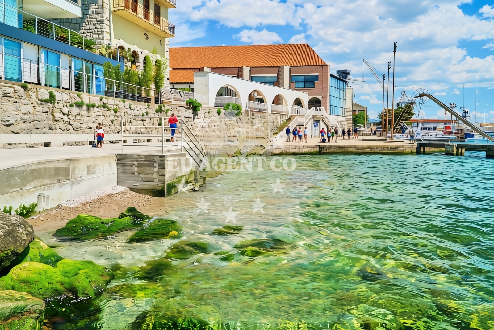 Sea and coastal view of Brgudi, Rijeka Beach in Brgudi