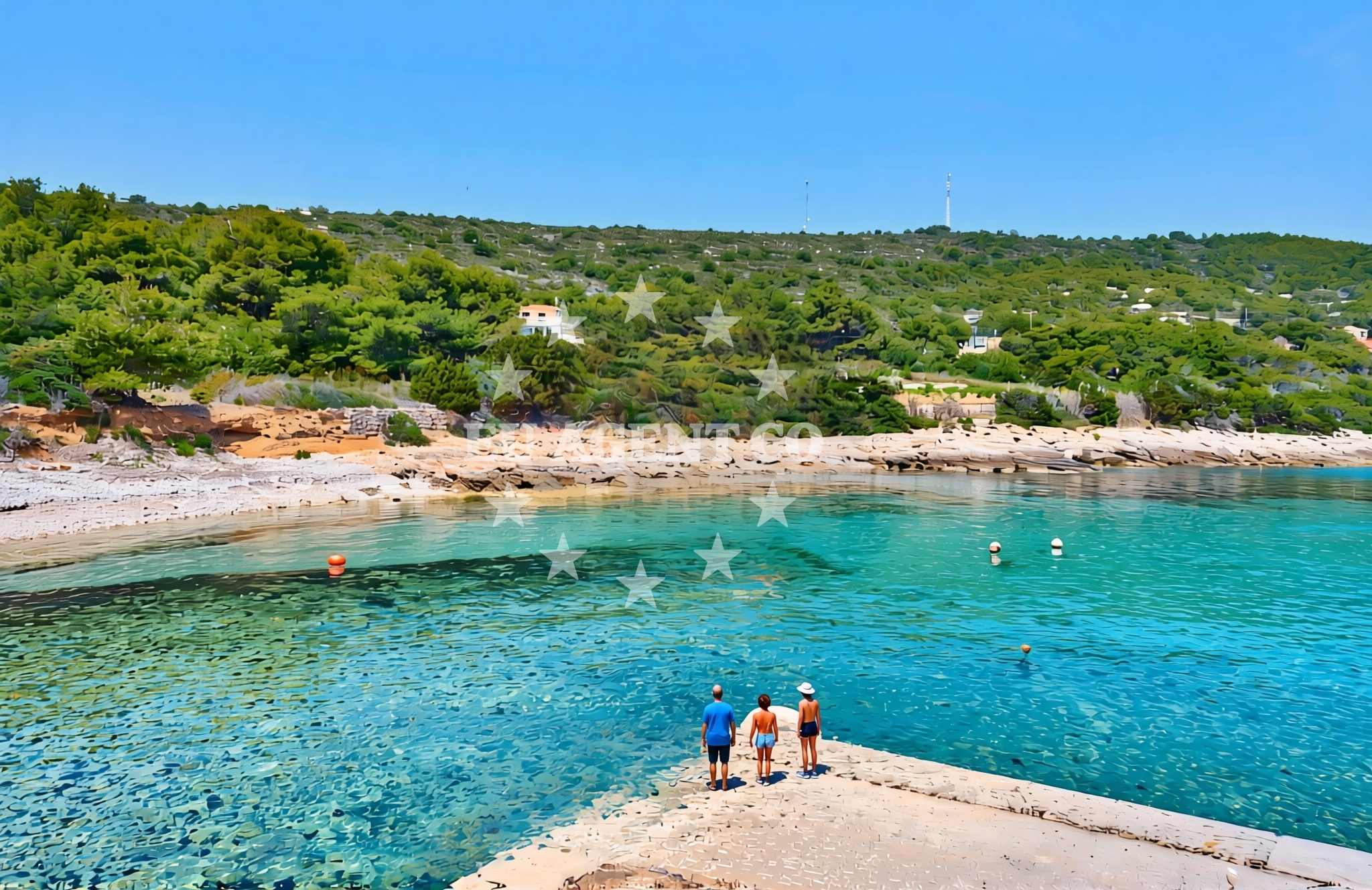Shoreline and swimming area at Brguljac, Podstražje (Vis) Beach in Brguljac
