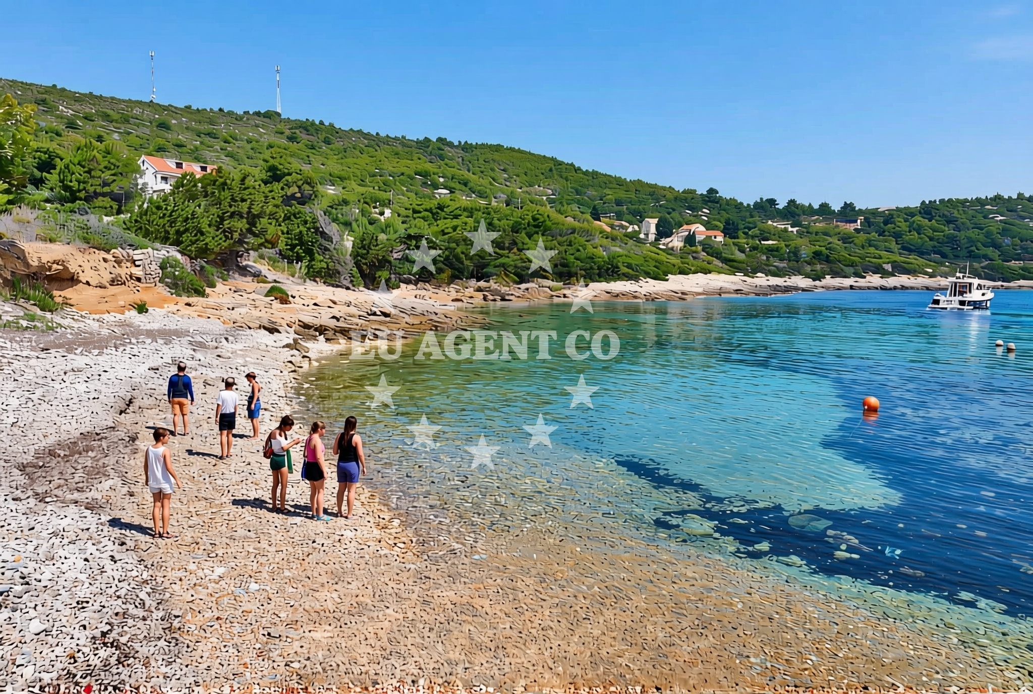 Beach facilities and surroundings at Brguljac, Podstražje (Vis) Beach in Brguljac