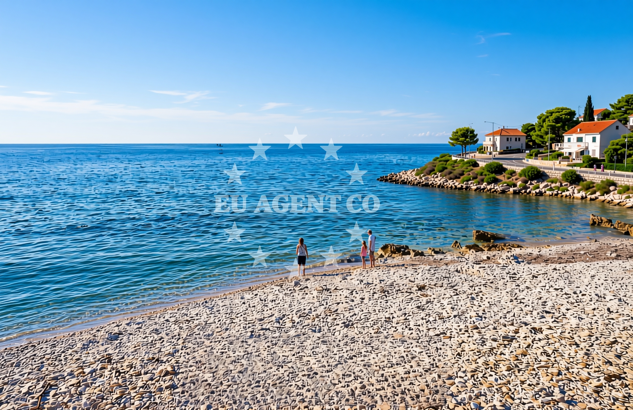 Shoreline and swimming area at Brig, Veli Rat (Dugi otok) Beach in Brig