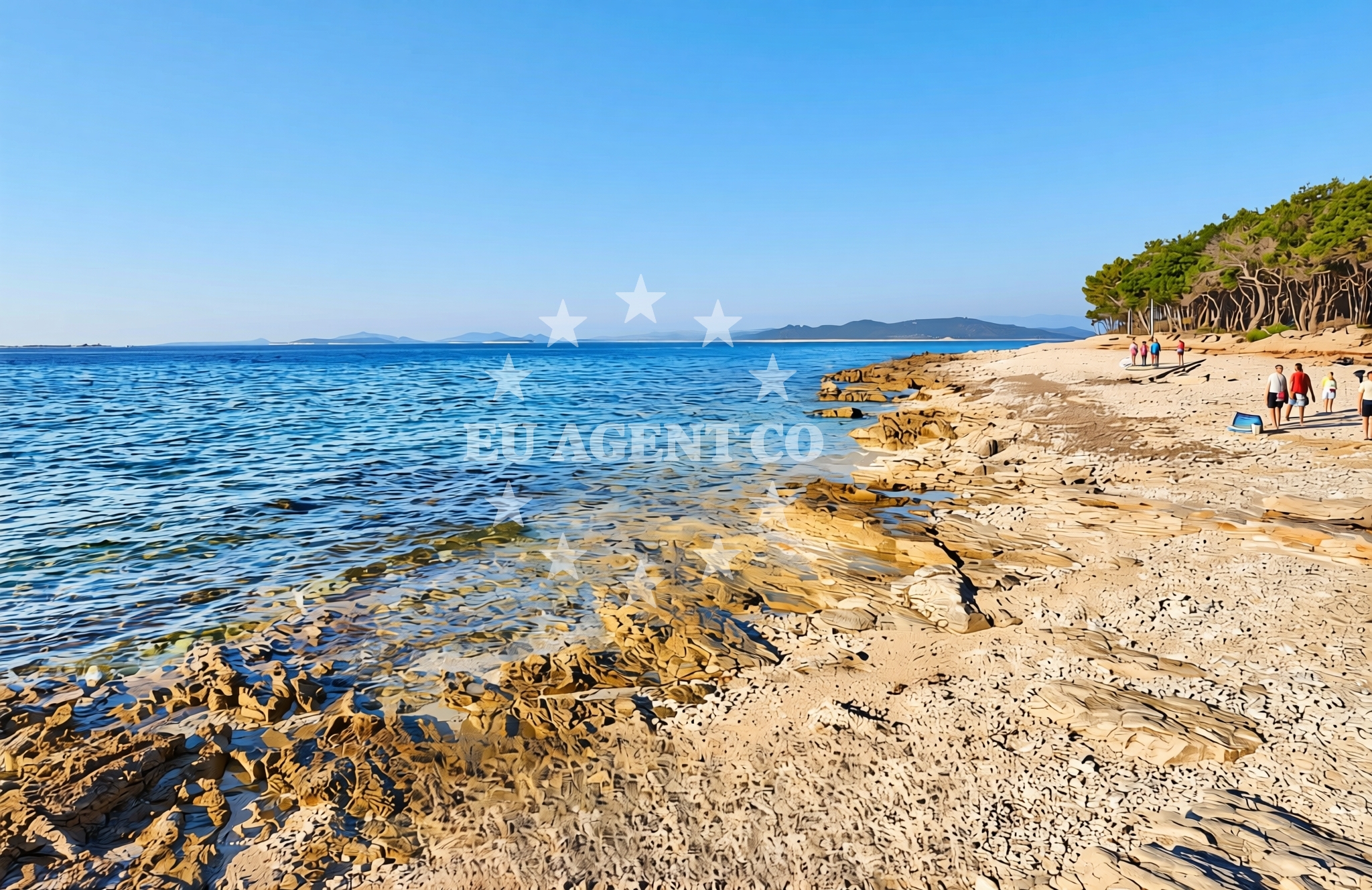 Sea and coastal view of Brig, Veli Rat (Dugi otok) Beach in Brig
