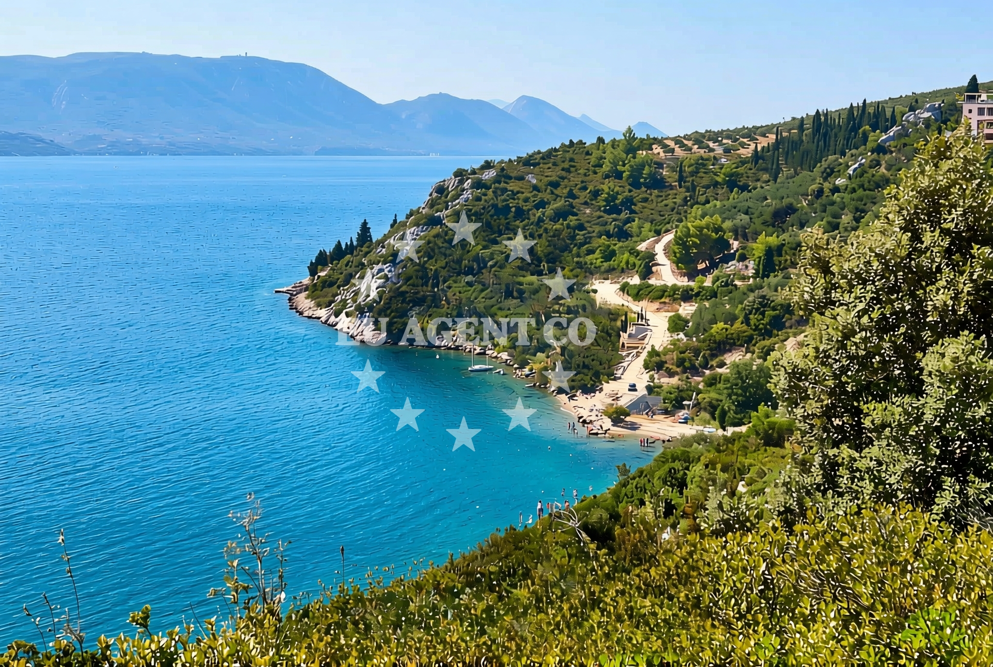 Shoreline and swimming area at Brijeg, Kremena Beach in Brijeg