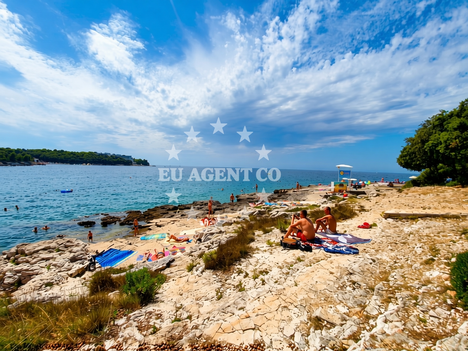 Shoreline and swimming area at Brioni beach in Verudella 16, Pula