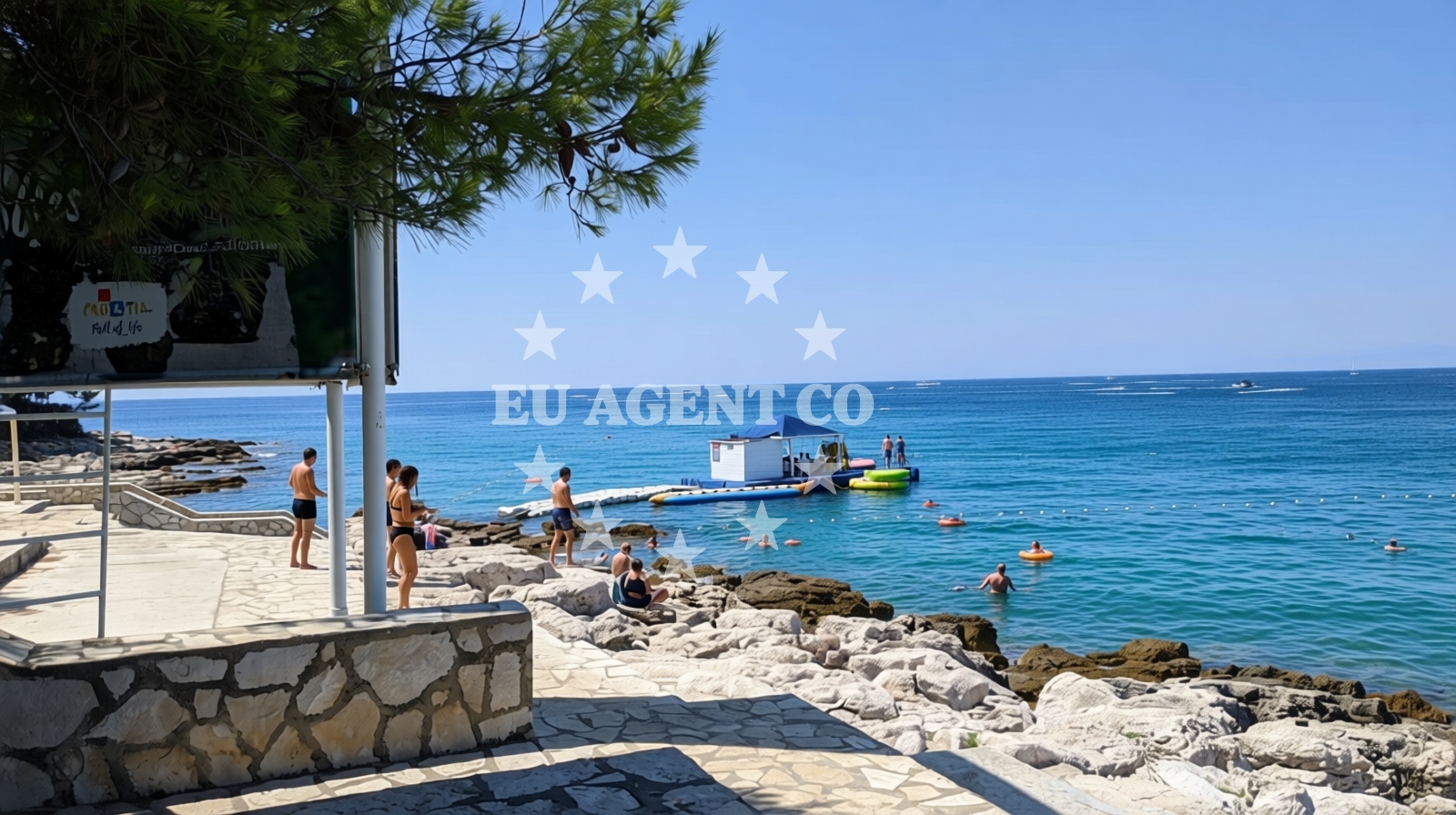 Beach facilities and surroundings at Brioni beach in Verudella 16, Pula