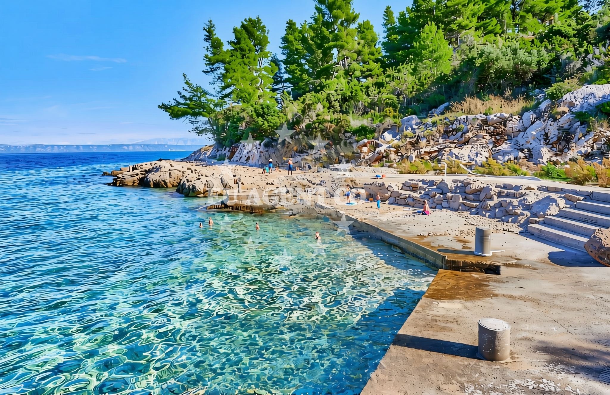 Overview of Bristva, Blato (Korčula) Beach in Bristva