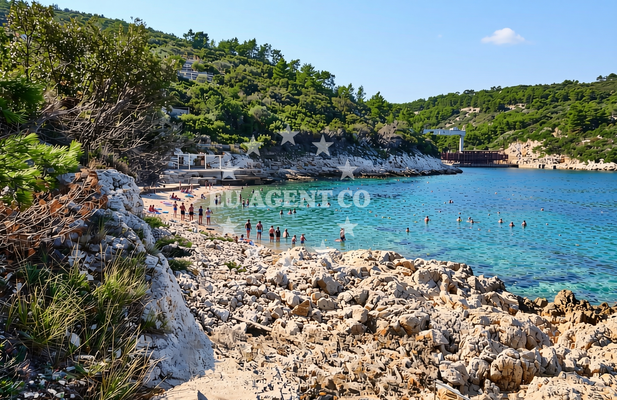 Shoreline and swimming area at Bristva, Blato (Korčula) Beach in Bristva