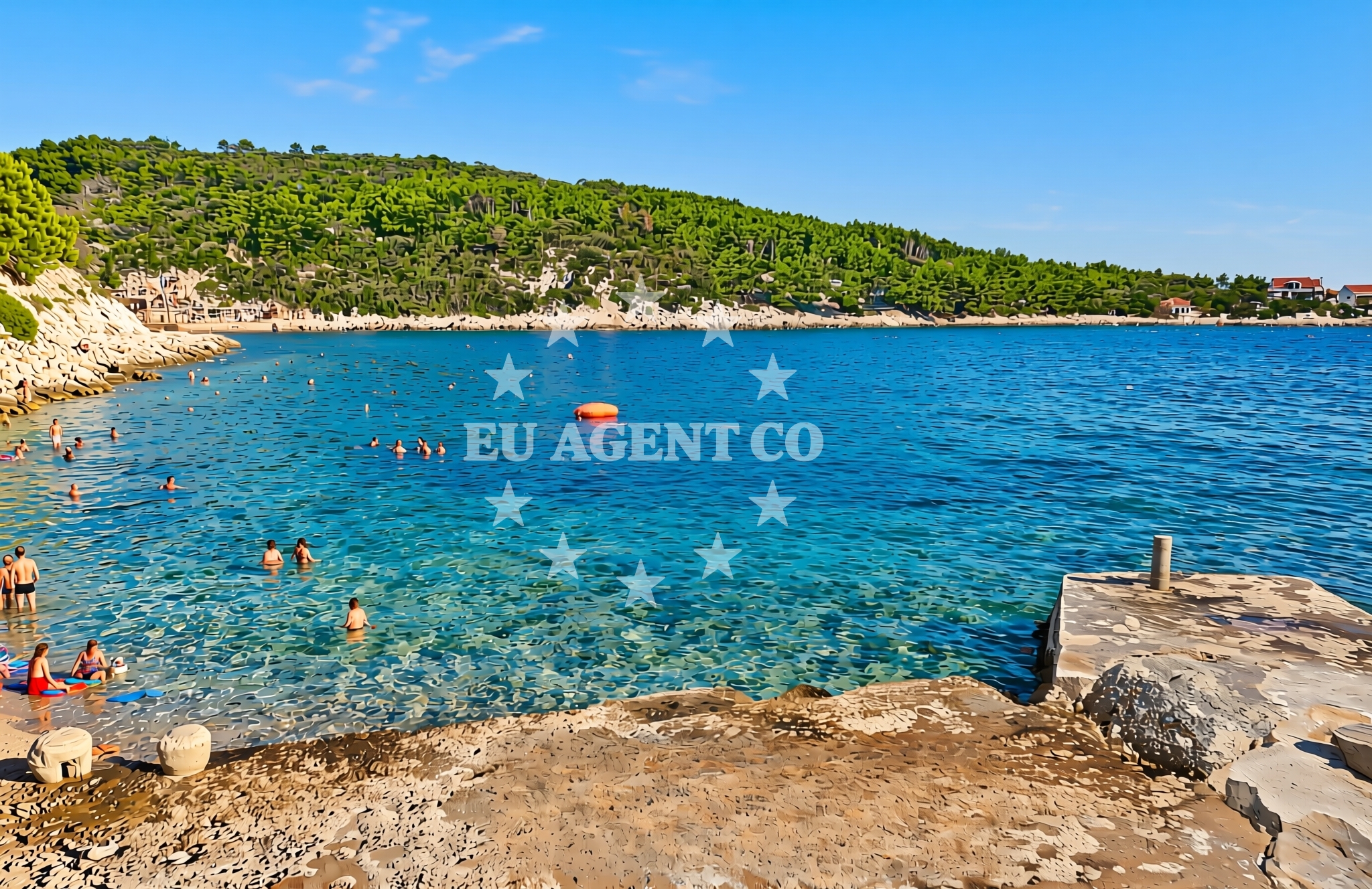 Sea and coastal view of Bristva, Blato (Korčula) Beach in Bristva