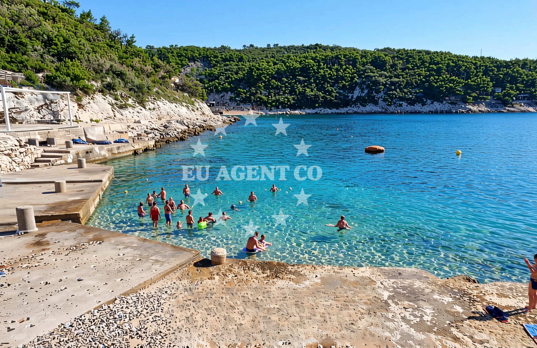 Beach facilities and surroundings at Bristva, Blato (Korčula) Beach in Bristva