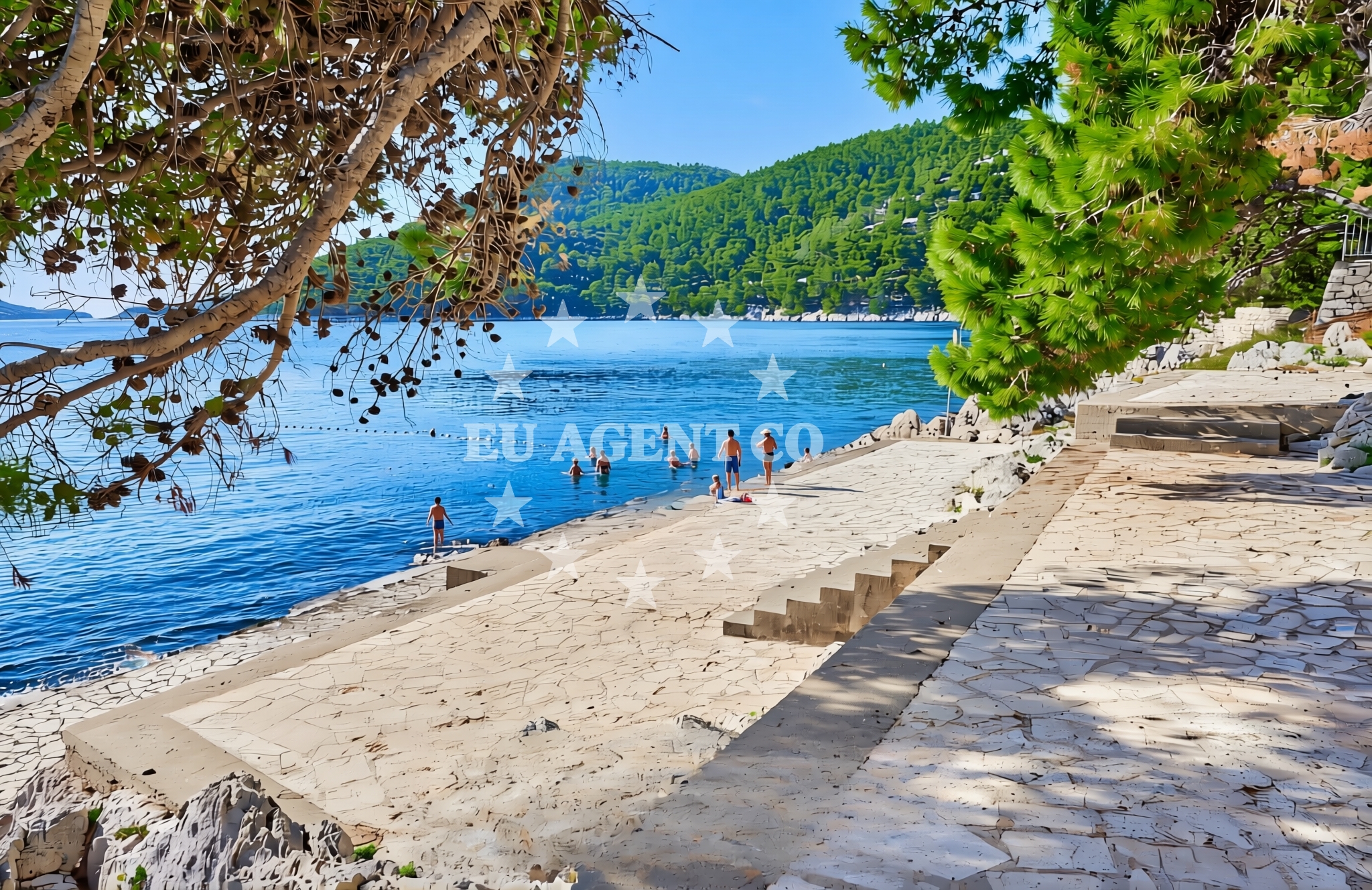 Overview of Brna zapad, Smokvica (Korčula) Beach in Brna zapad