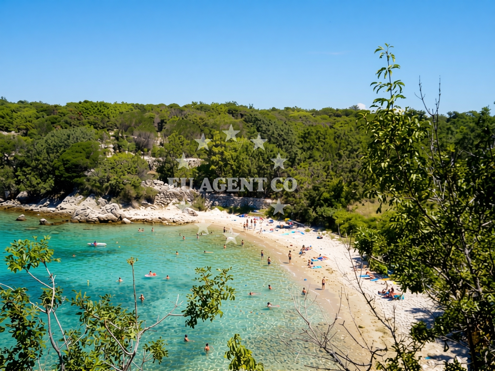 Shoreline and swimming area at Brnestre beach in Potocnica bb, Potocnica