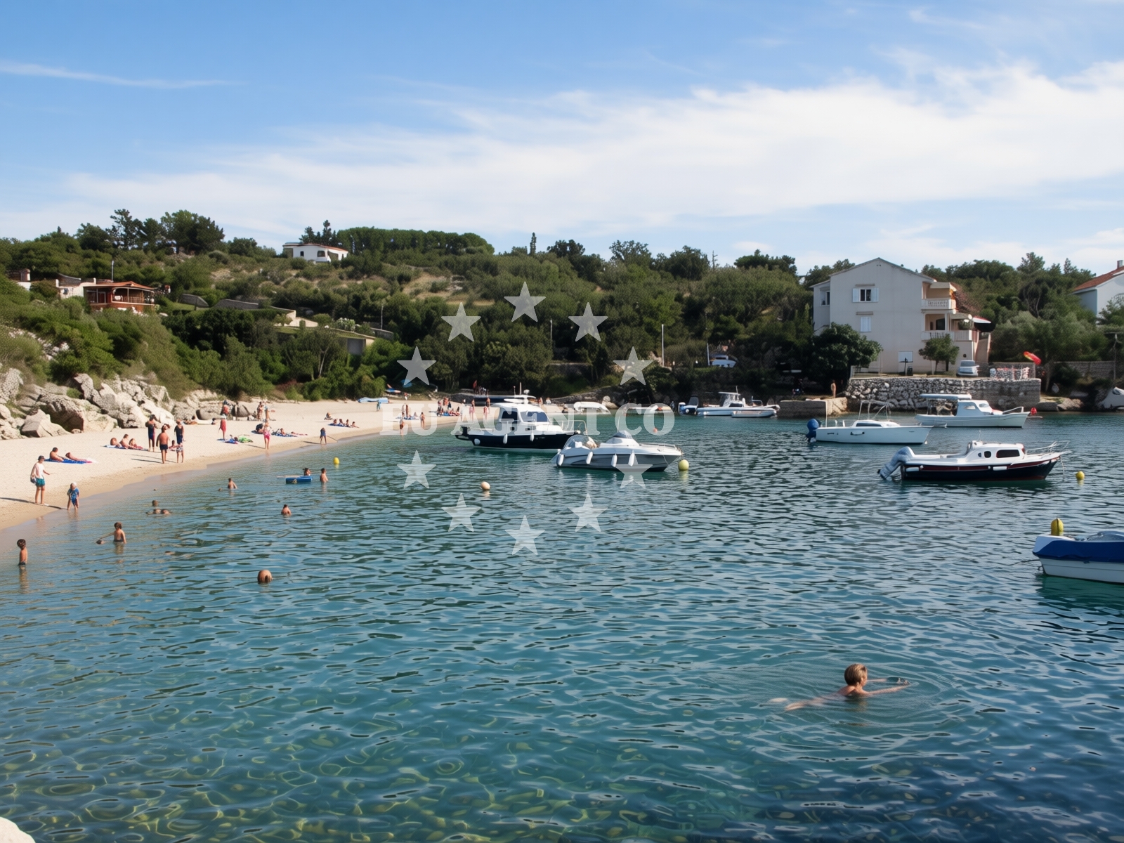 Sea and coastal view of Brnestre beach in Potocnica bb, Potocnica