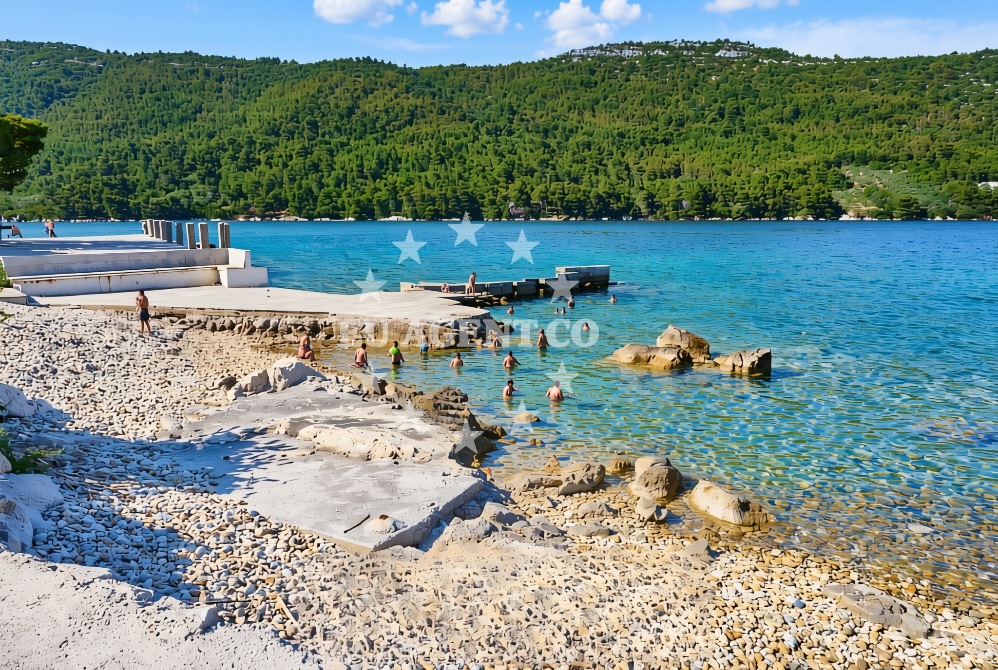 Sea and coastal view of Broce: beaches and coves (7) in Broce