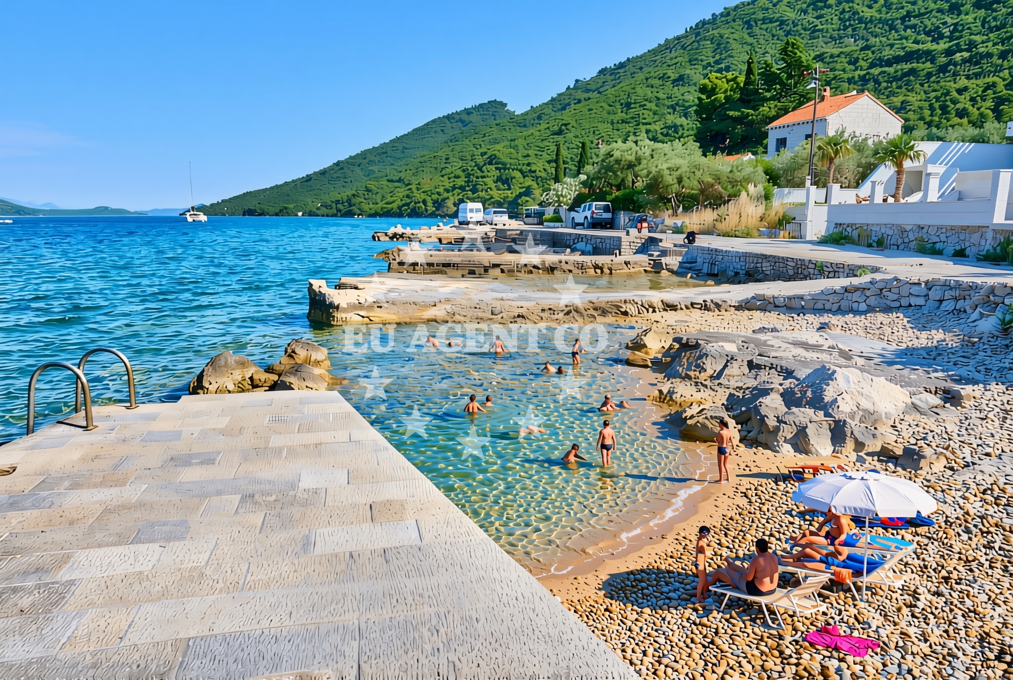 Shoreline and swimming area at Broce jug, Broce Beach in Broce jug