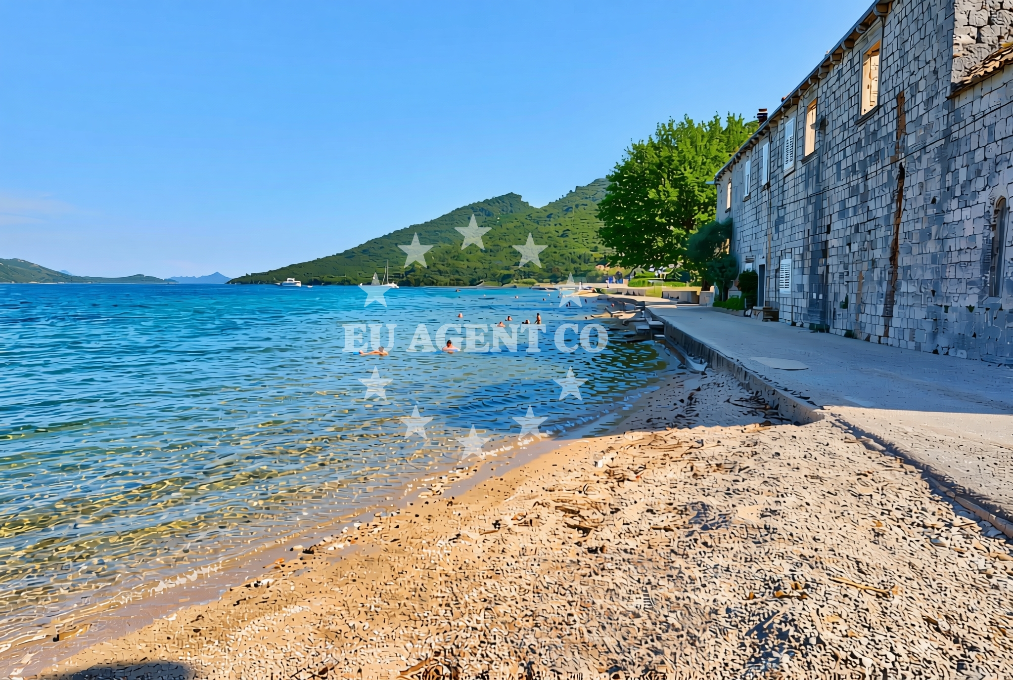 Sea and coastal view of Broce sjever, Broce Beach in Broce sjever