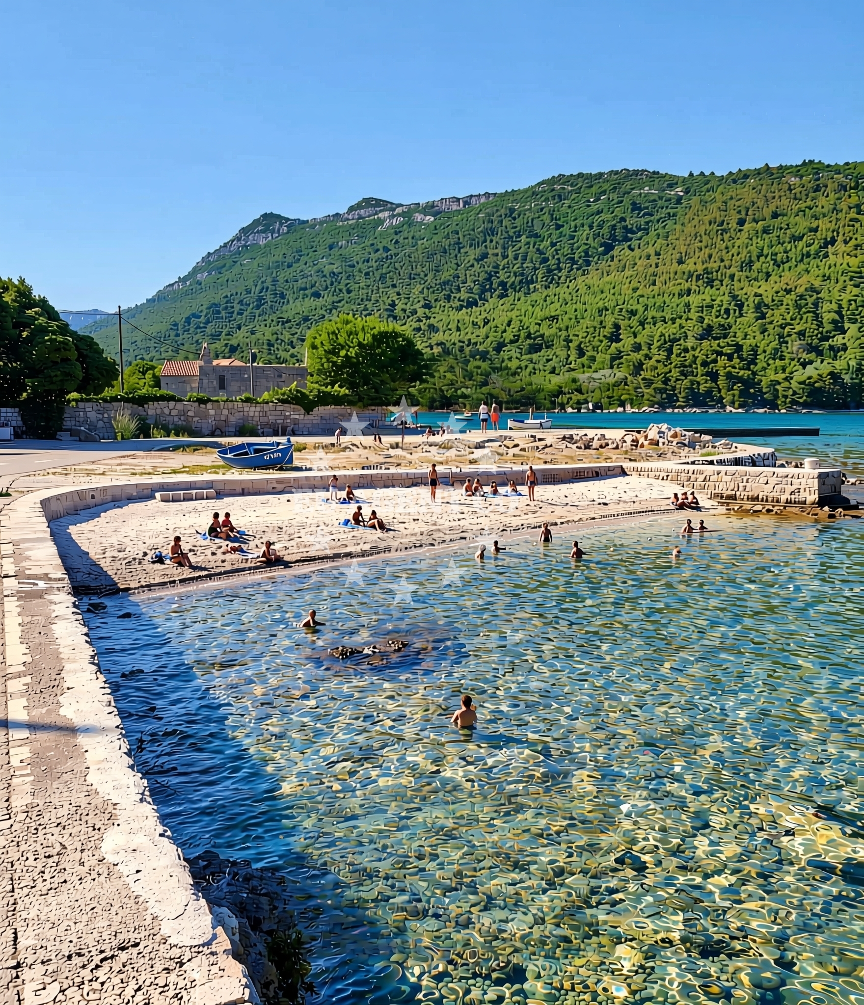Sea and coastal view of Broce sredina, Broce Beach in Broce sredina