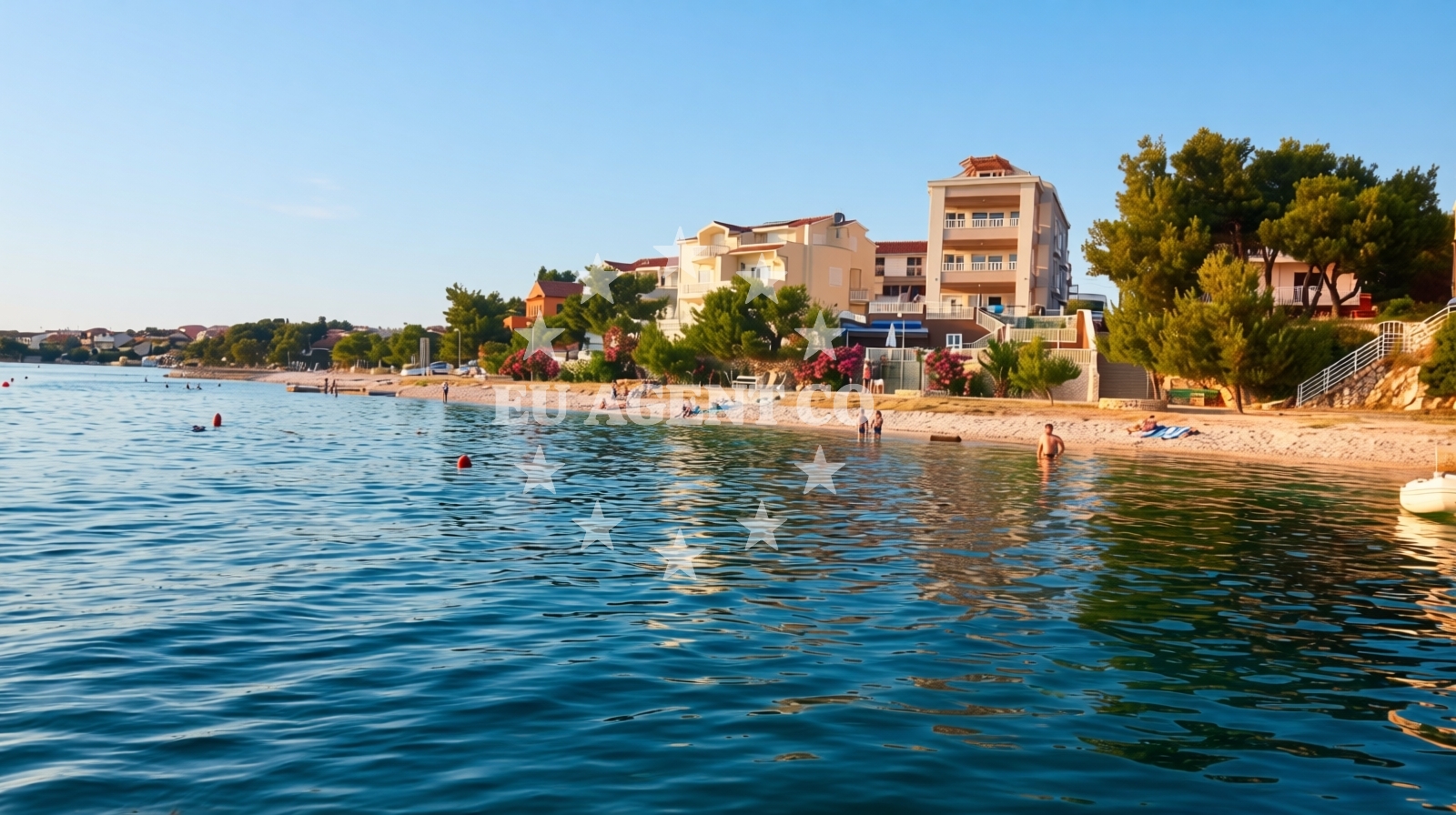 Sea and coastal view of Brodarica beach in 100 Obala Gaj, Brodarica
