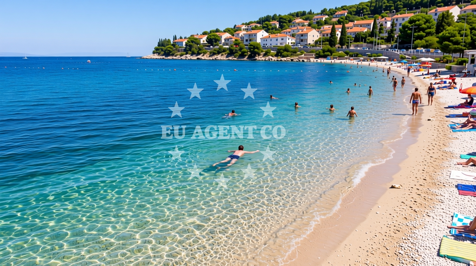 Beach facilities and surroundings at Brodarica beach in 100 Obala Gaj, Brodarica