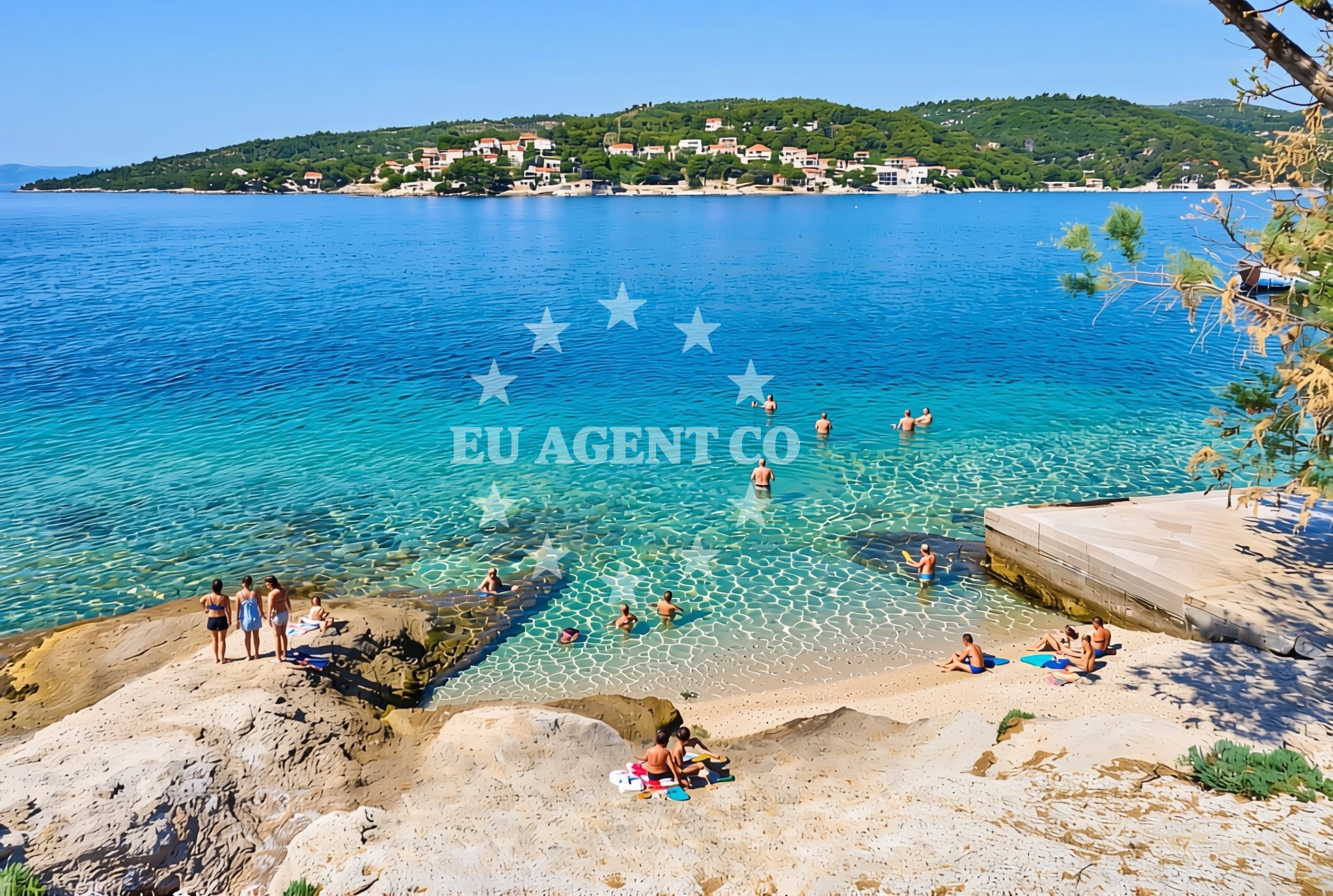 Shoreline and swimming area at Brodogradilište, Sumartin (Brač) Beach in Brodogradilište