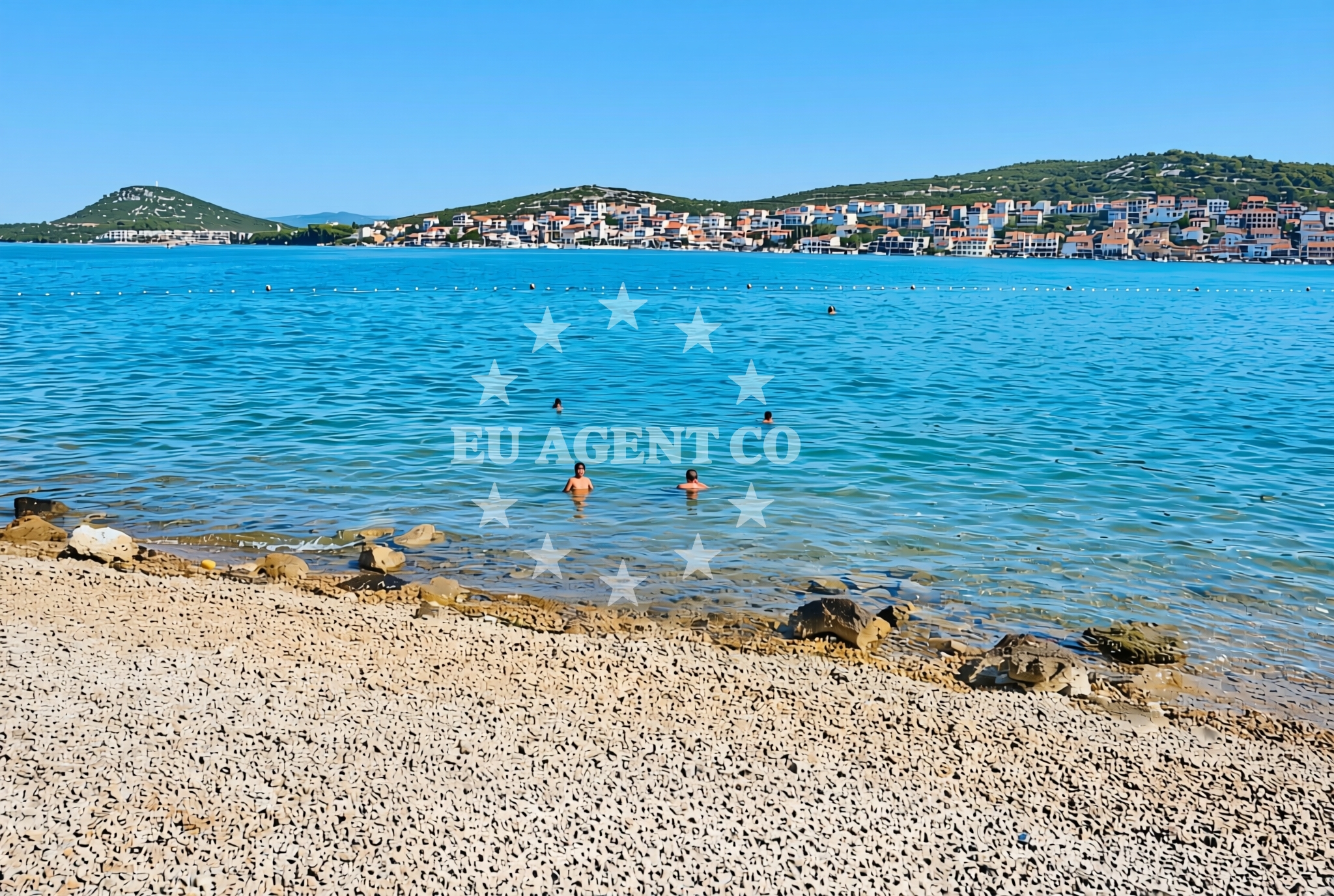 Sea and coastal view of Brošćica, Jezera (Murter) Beach in Brošćica