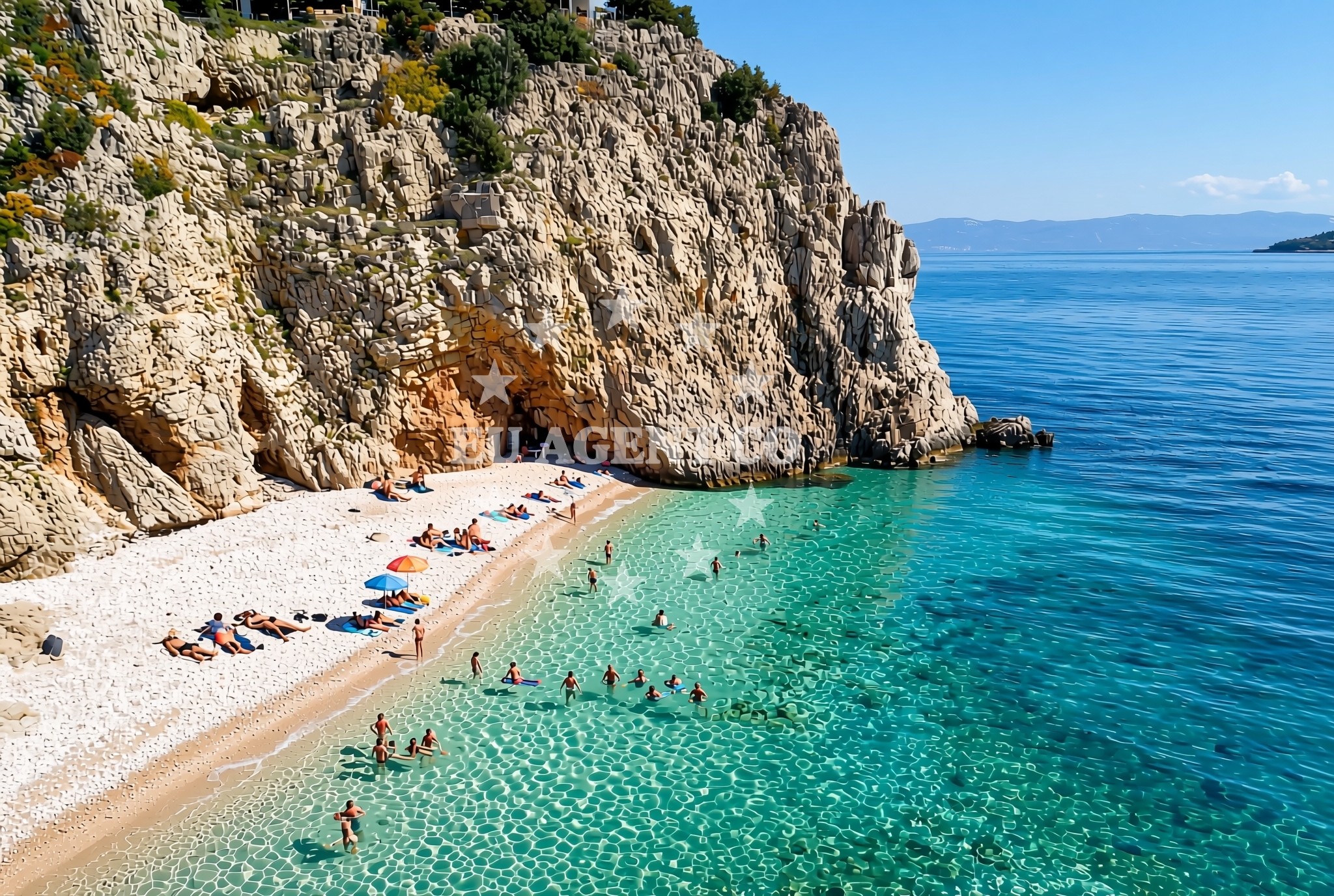 Overview of Brseč: beaches and coves (2) in Brseč