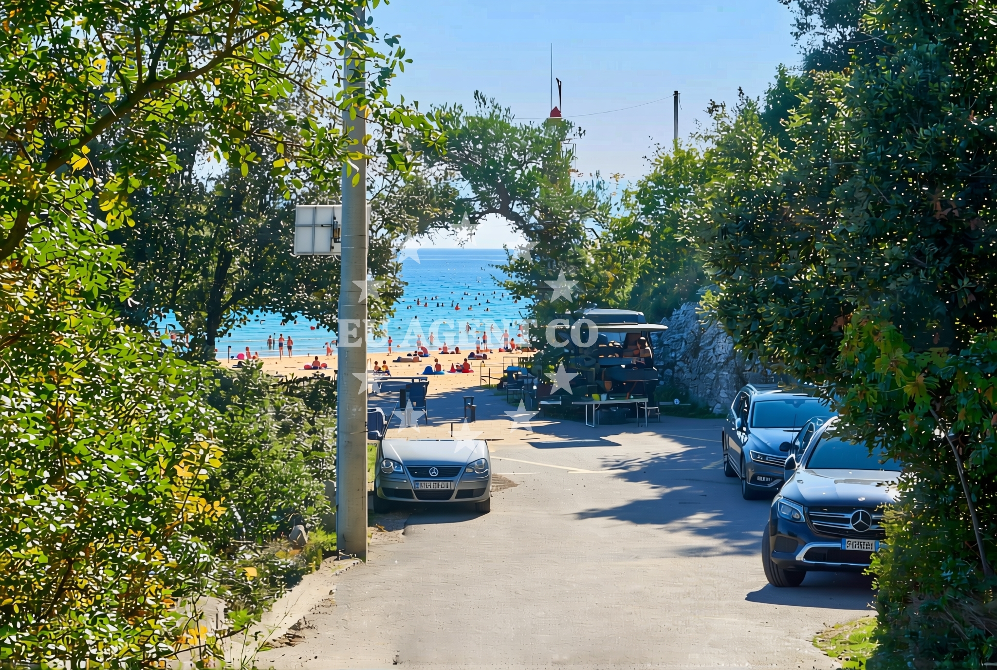 Sea and coastal view of Brseč: beaches and coves (2) in Brseč