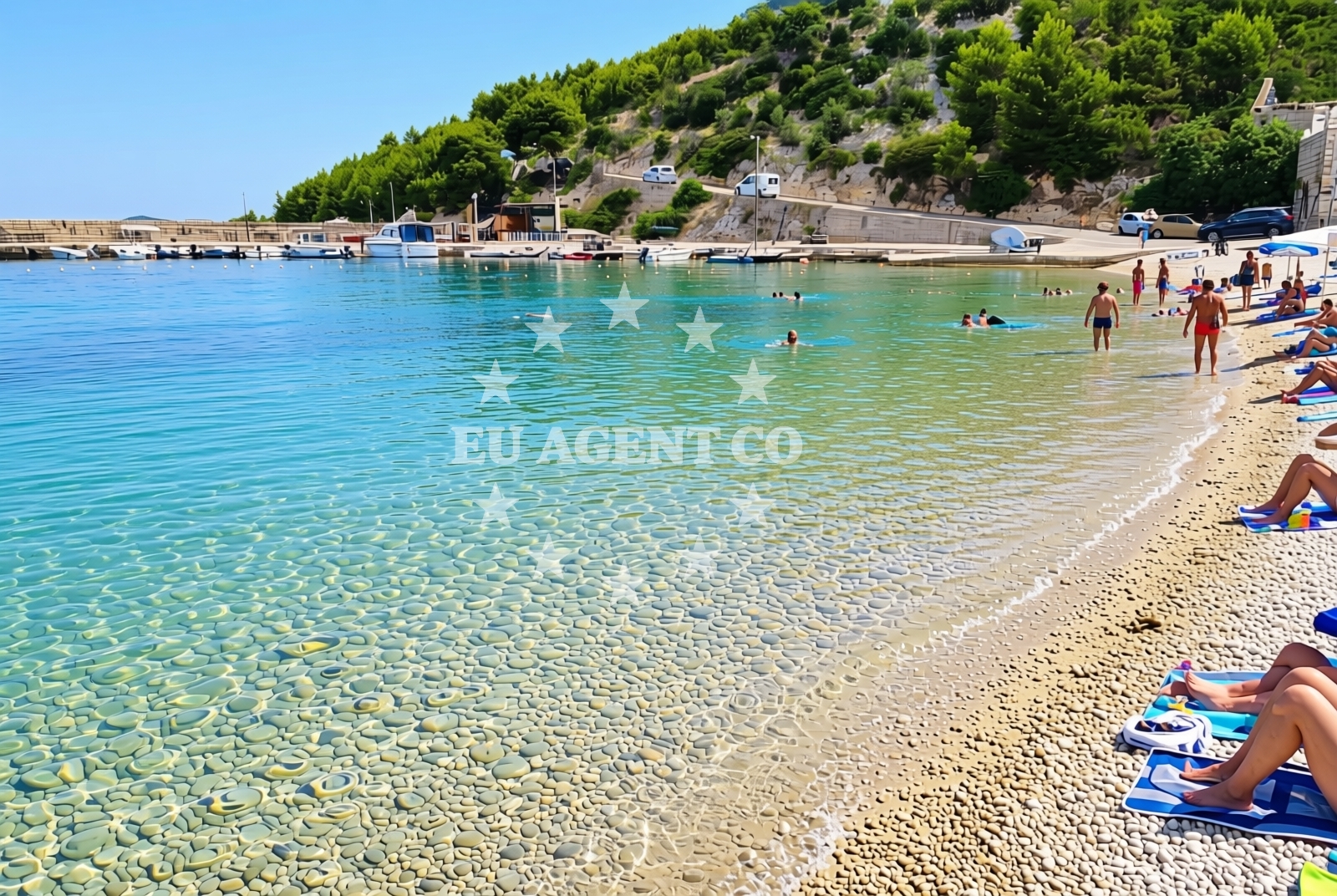 Shoreline and swimming area at Brsečine: beaches and coves (2) in Brsečine