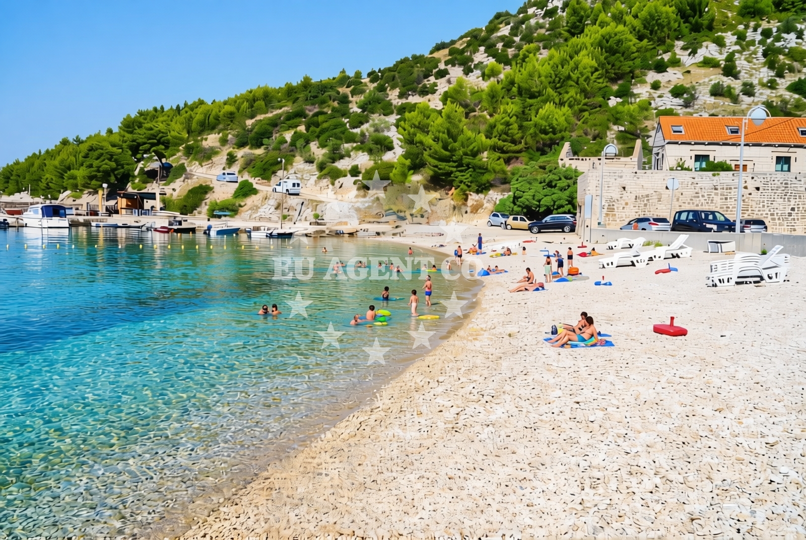 Sea and coastal view of Brsečine: beaches and coves (2) in Brsečine