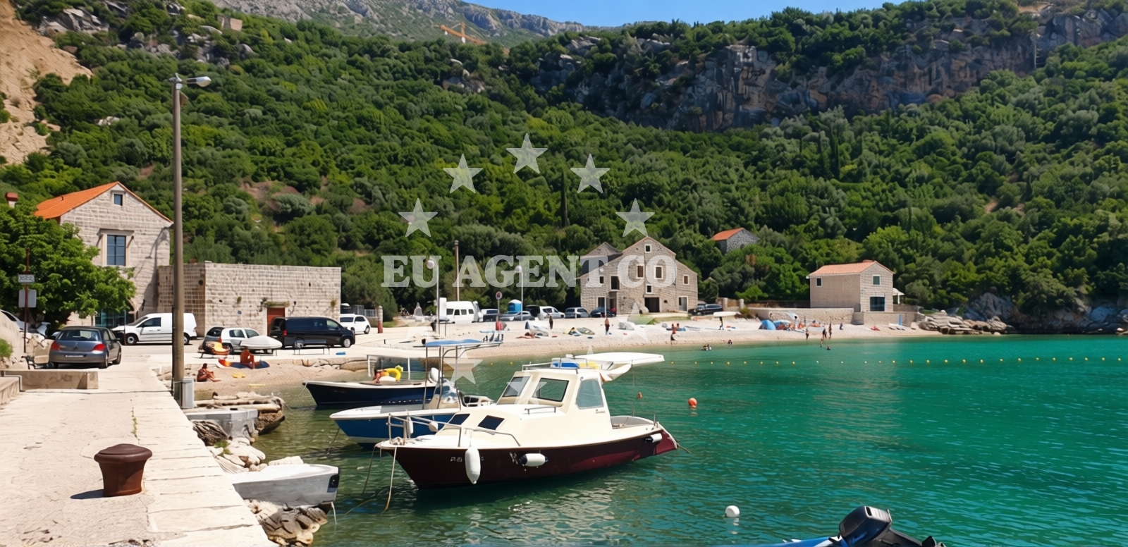 Sea and coastal view of Brsecine Harbour in Brdari 2, Brsecine, Brsečine