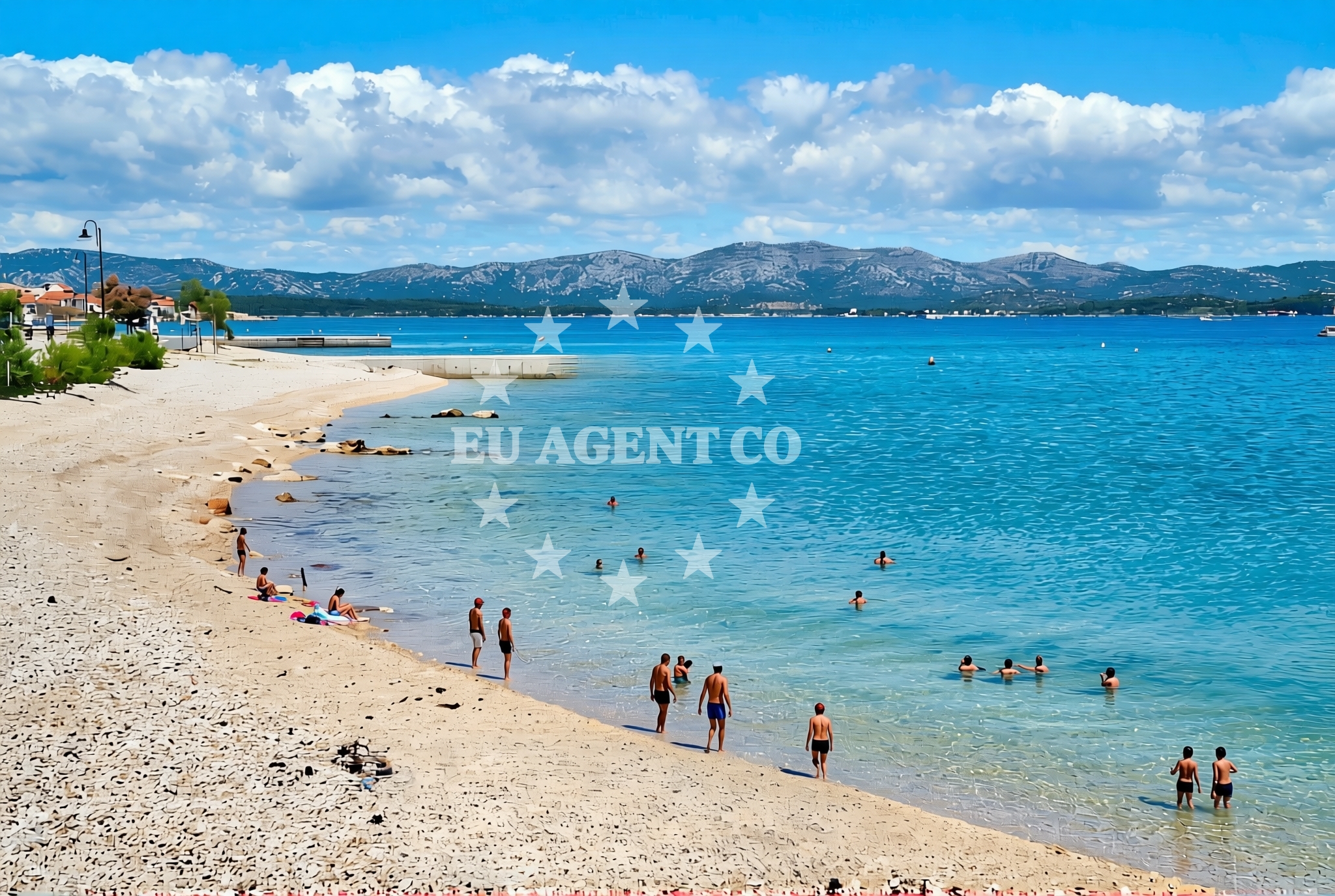 Sea and coastal view of Brstine, Betina (Murter) Beach in Brstine