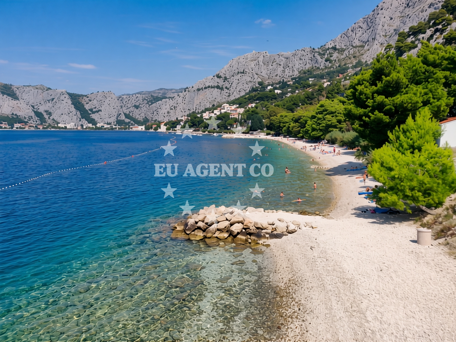 Overview of Brzet beach in 2 Brzet, Omiš