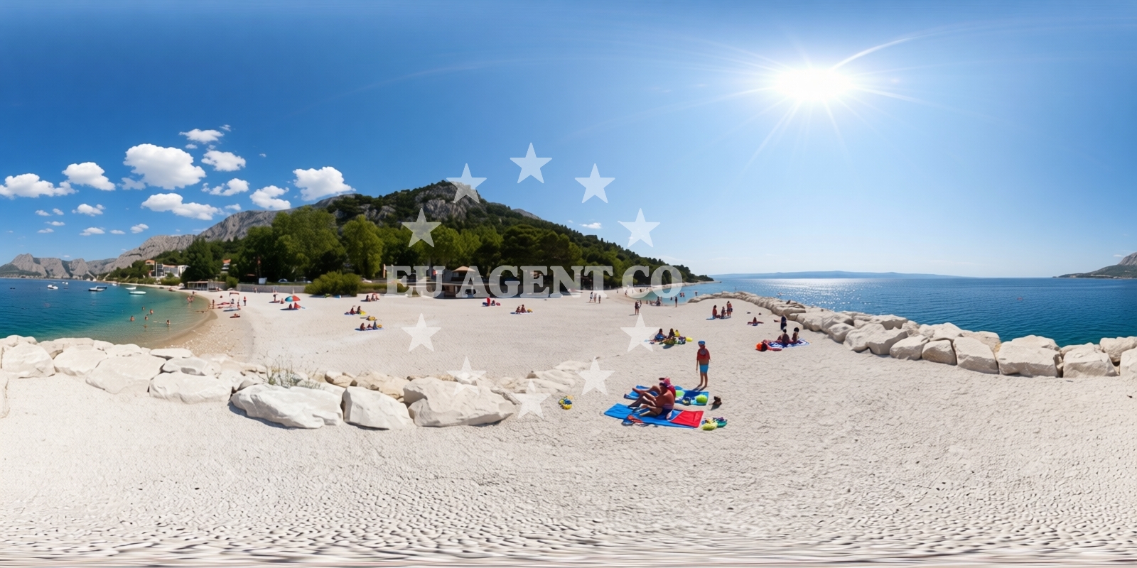 Shoreline and swimming area at Brzet beach in 2 Brzet, Omiš