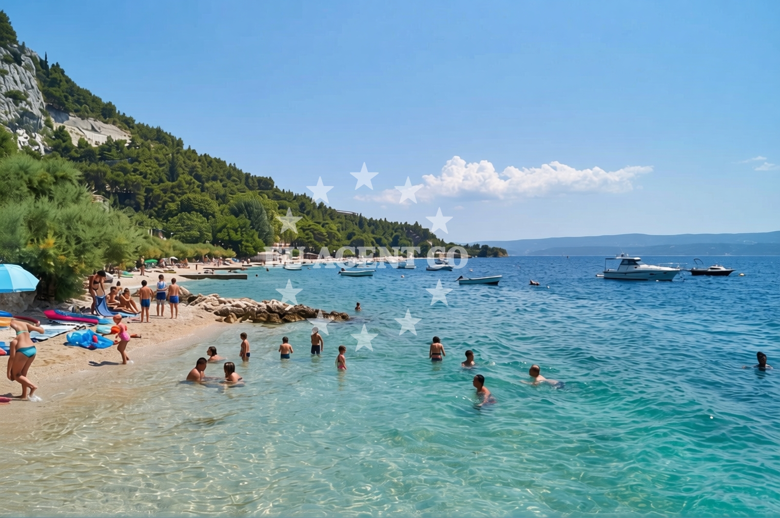 Sea and coastal view of Brzet beach in 2 Brzet, Omiš