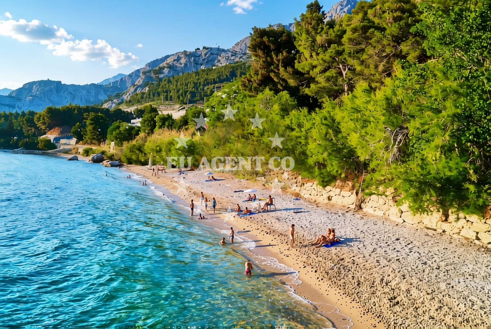 Overview of Brzet jug, Omiš Beach in Brzet jug