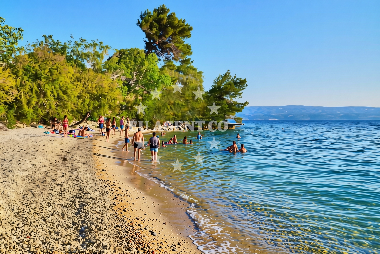 Overview of Brzet sredina, Omiš Beach in Brzet sredina