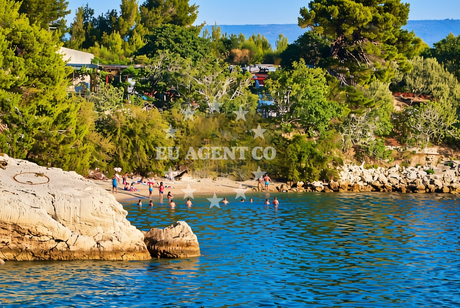 Beach facilities and surroundings at Brzet sredina, Omiš Beach in Brzet sredina