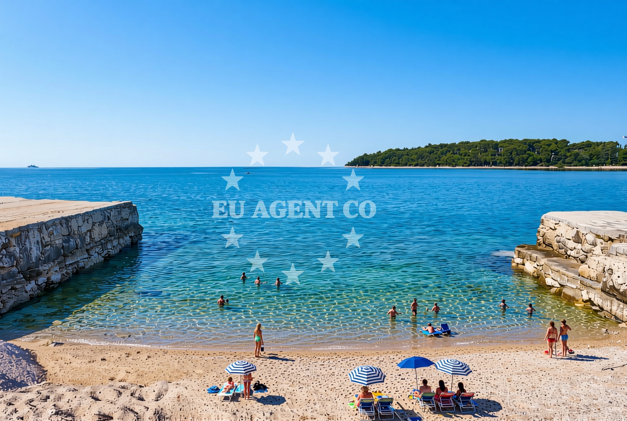 Shoreline and swimming area at Bubani: beaches and coves in Bubani