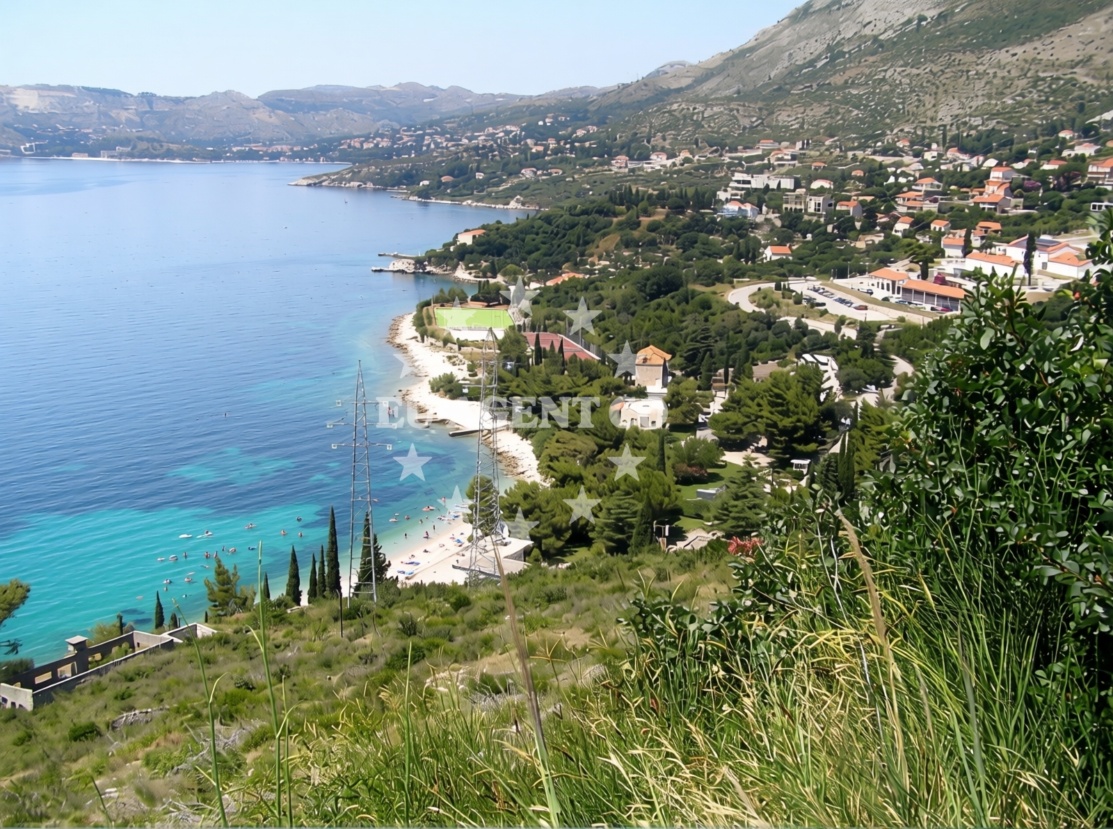 Overview of Bucanj beach in Plat 18, Mlini