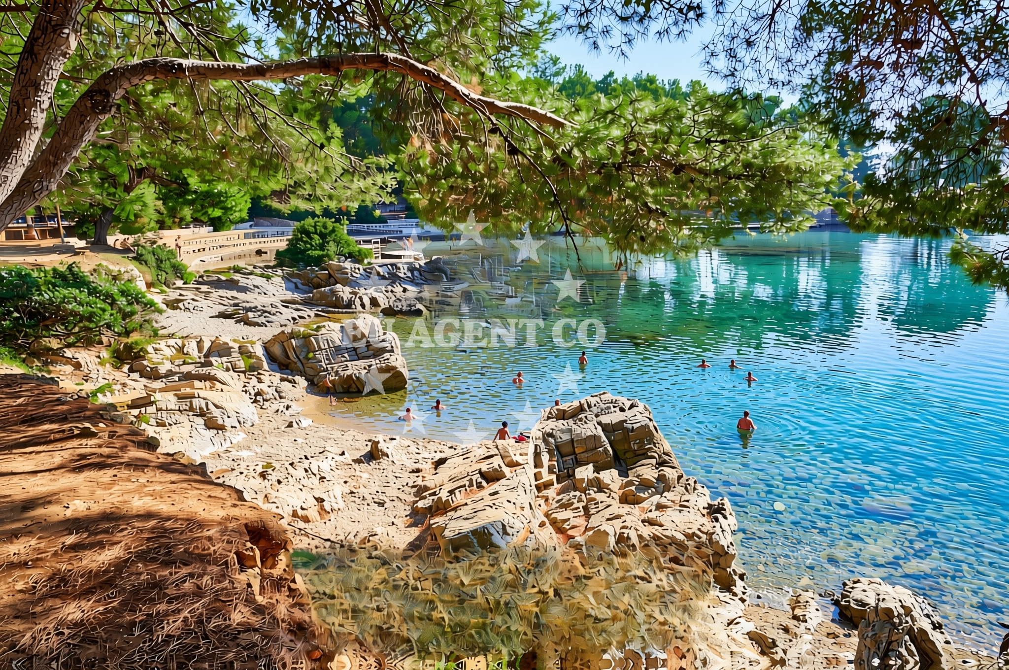 Overview of Bučanje jug, Nerezine (Lošinj) Beach in Bučanje jug