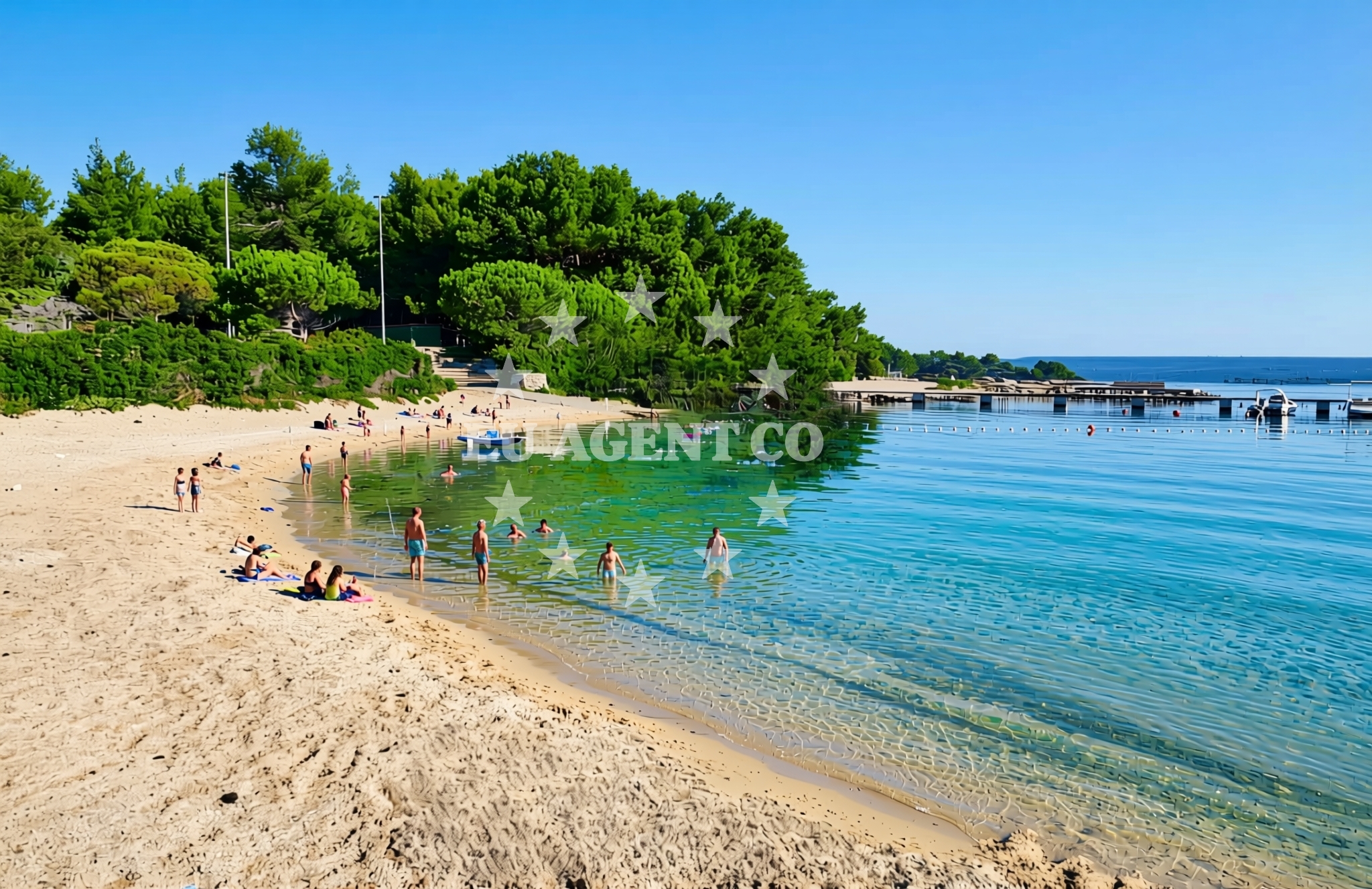 Overview of Bučanje sjever, Nerezine (Lošinj) Beach in Bučanje sjever