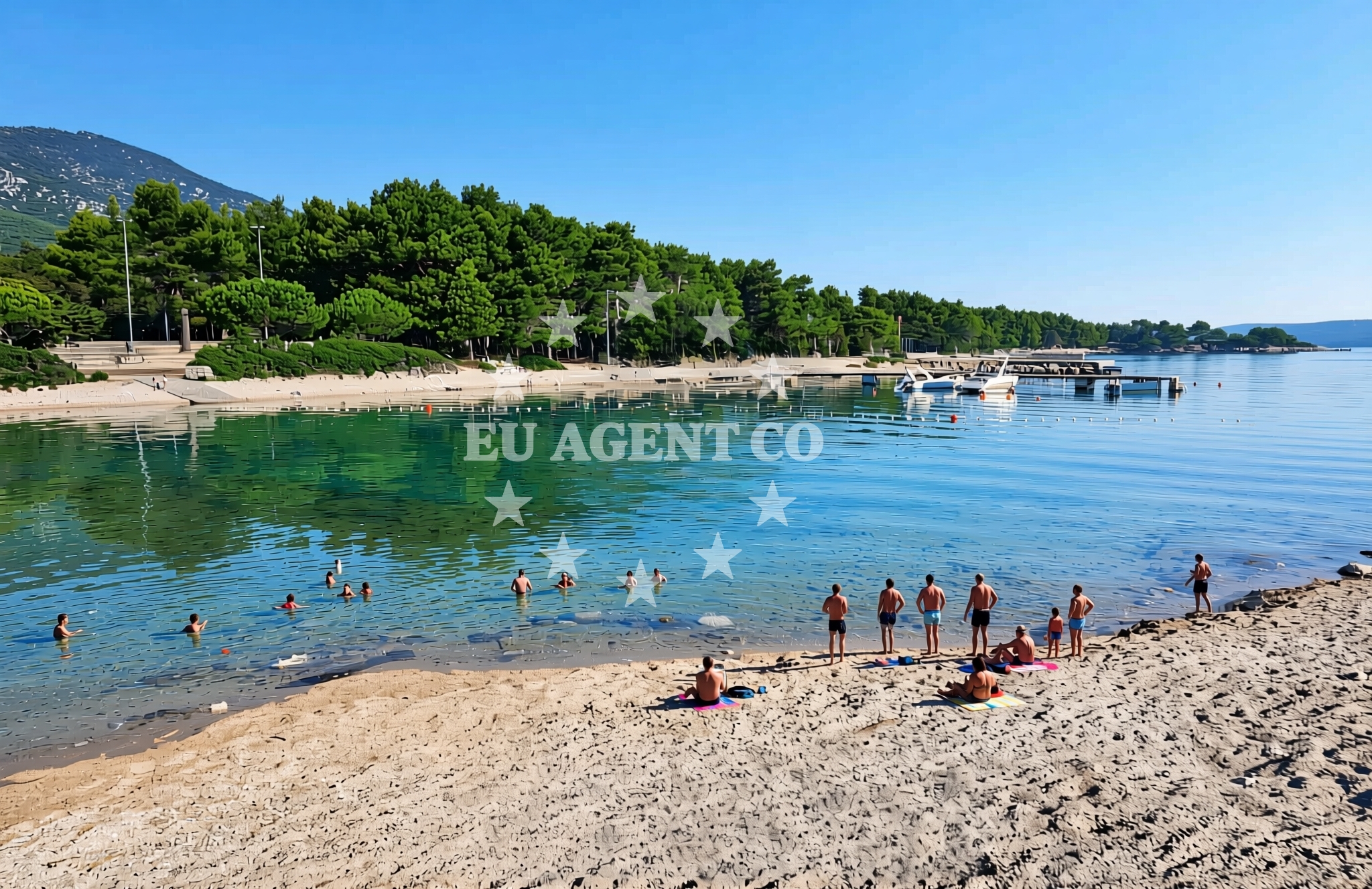 Sea and coastal view of Bučanje sjever, Nerezine (Lošinj) Beach in Bučanje sjever