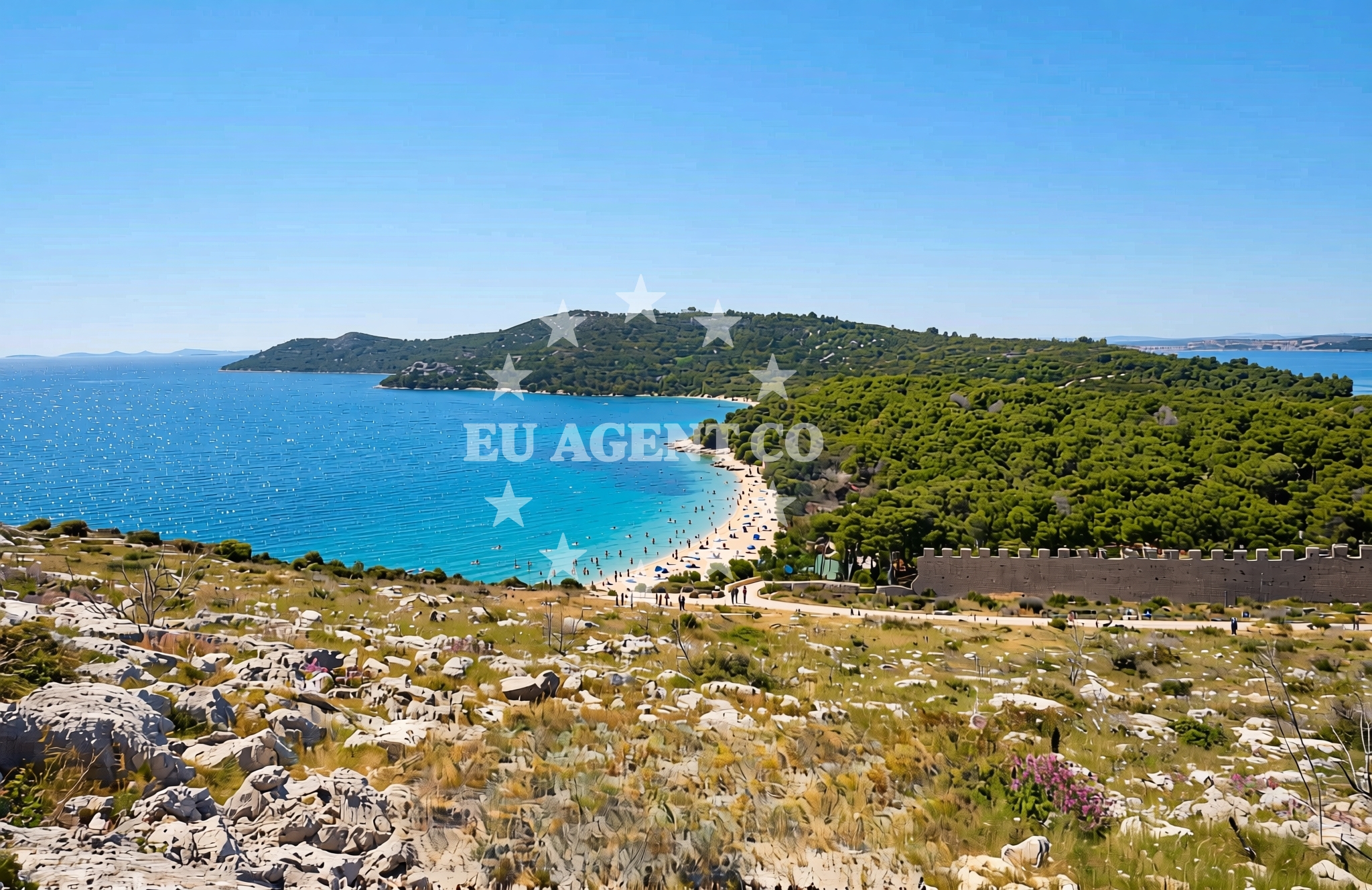 Shoreline and swimming area at Bucavac, Grebaštica Beach in Bucavac