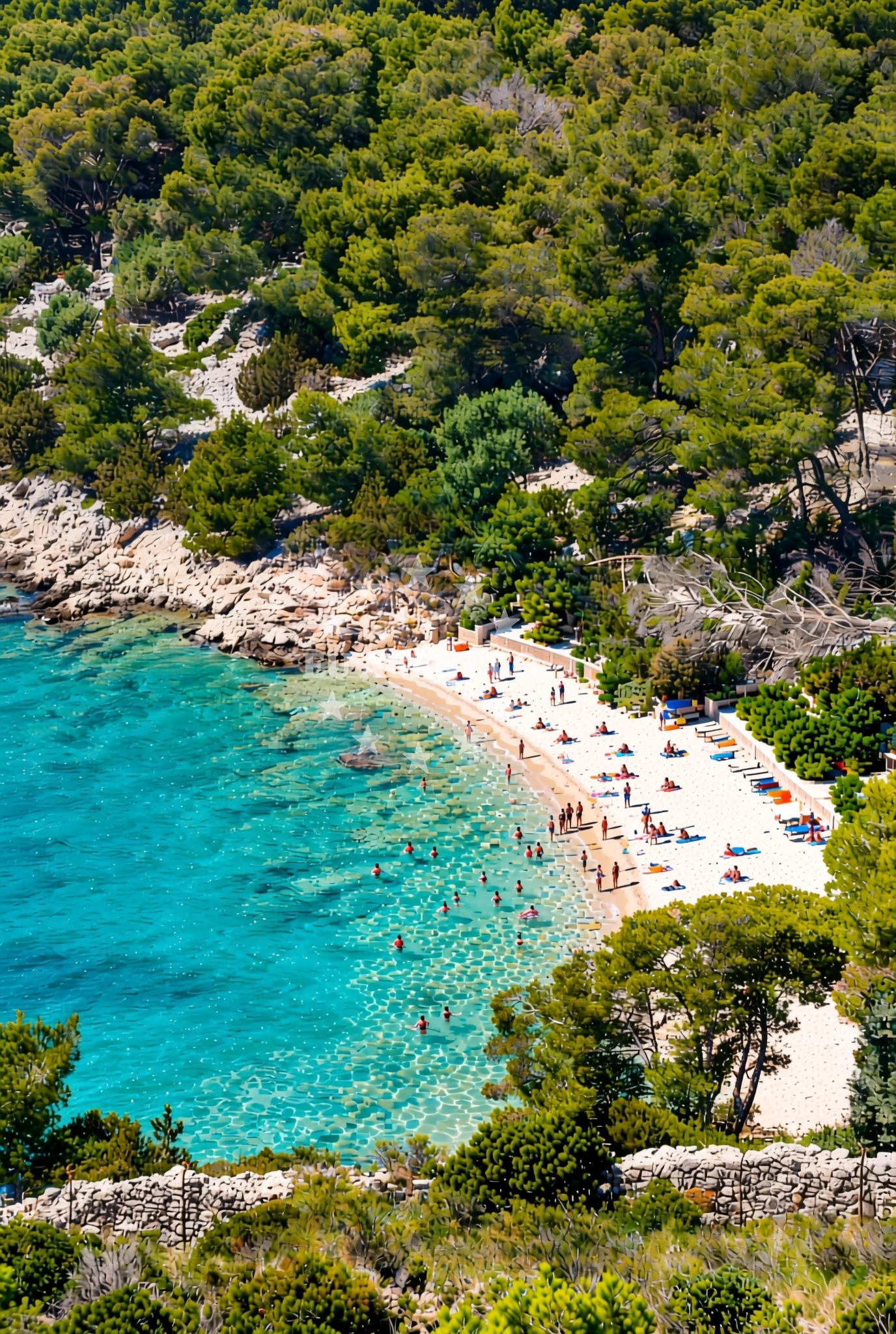 Beach facilities and surroundings at Bucavac, Grebaštica Beach in Bucavac