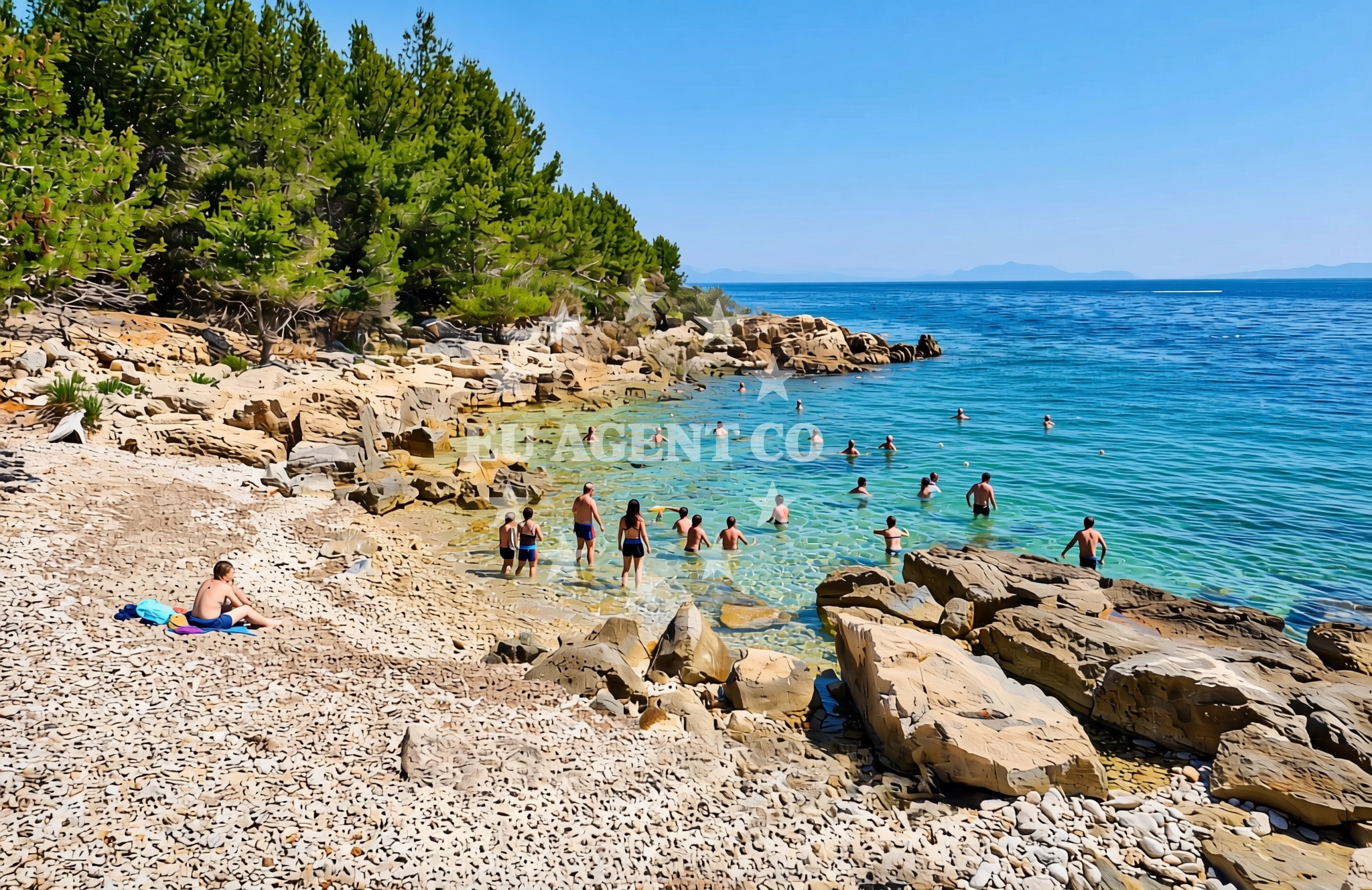 Overview of Budić-kuća, Humac (Hvar) Beach in Budić-kuća