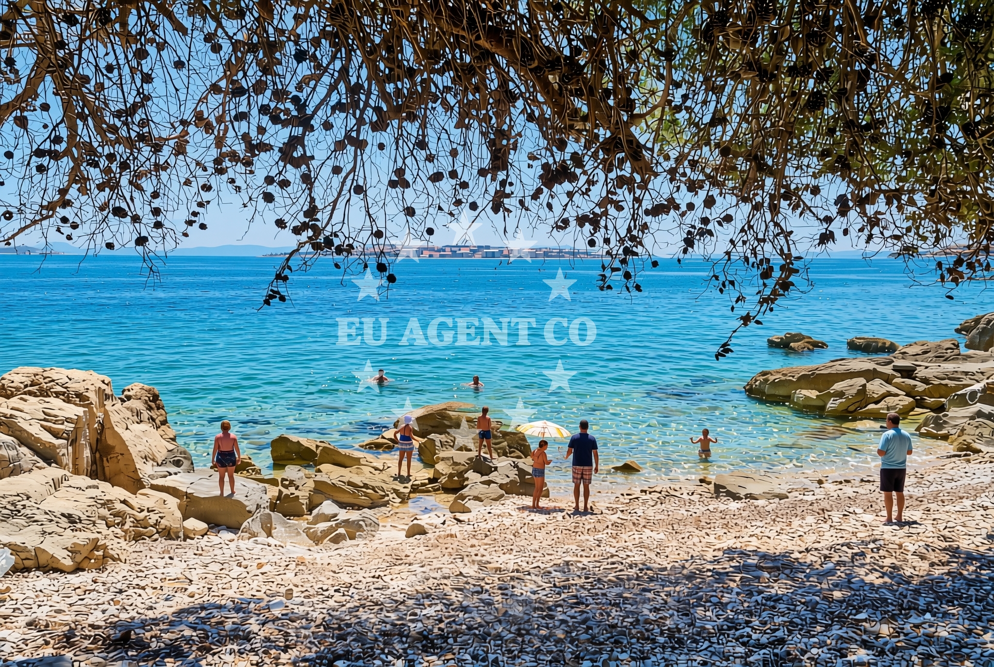 Sea and coastal view of Budić-kuća, Humac (Hvar) Beach in Budić-kuća