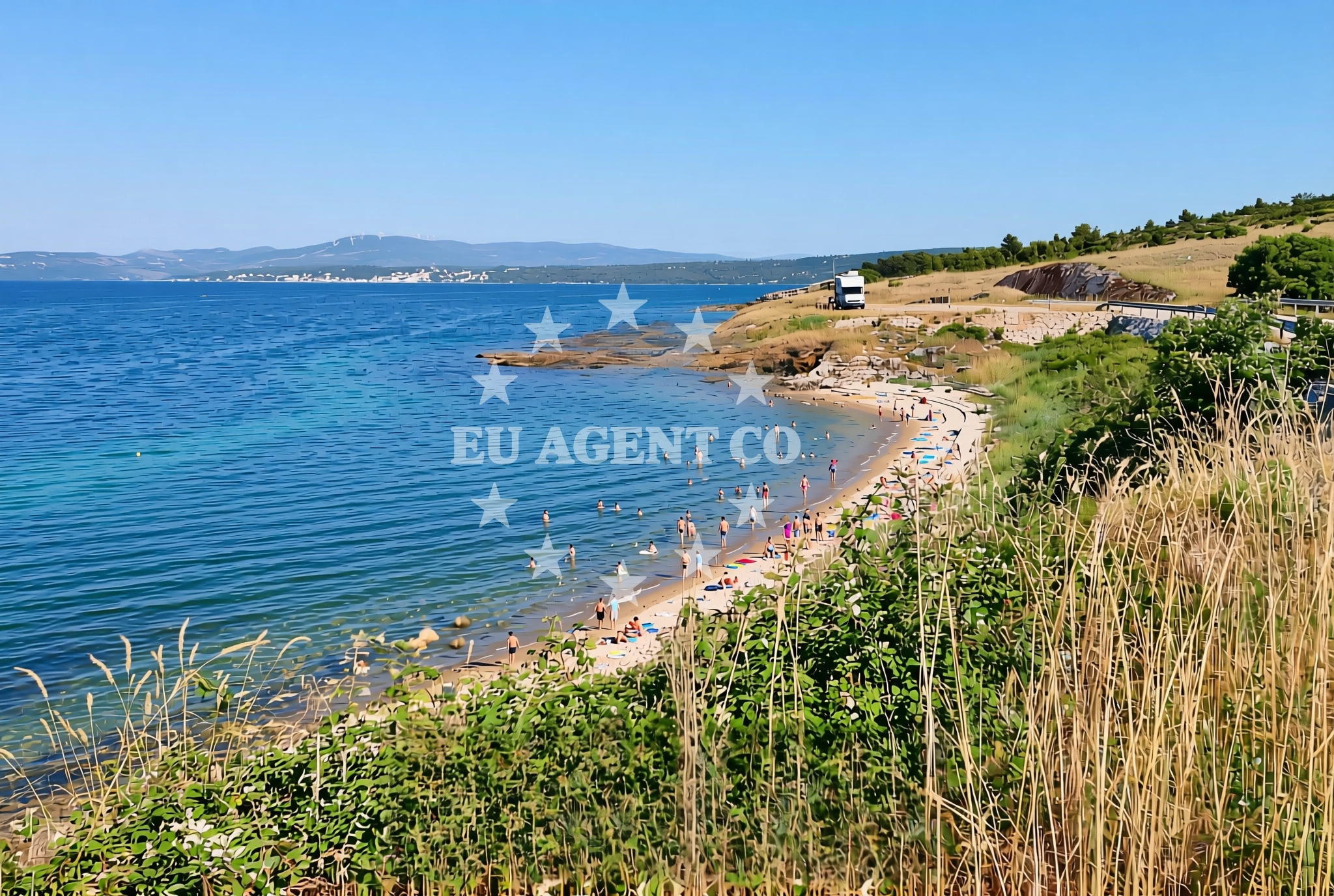 Overview of Budim zapad, Podgradina (Posedarje) Beach in Budim zapad